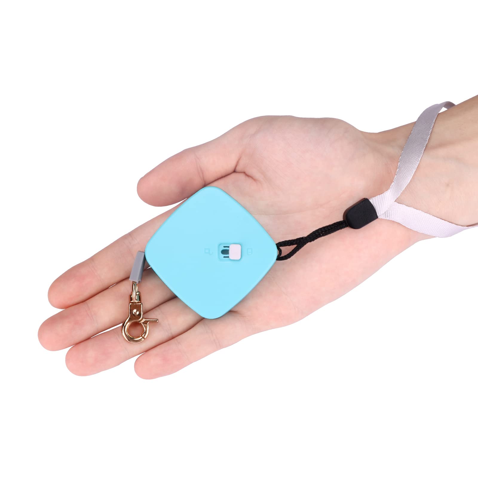 Retractable Dog Leash for Small Dogs & Cats up to 11lbs - 6.5ft Anti-Pull Nylon Tape Leash with Wrist Strap & One-Hand Brake - Hands Free, Portable Walking Leash for Puppies & Kittens (Blue Square) - Perfect for Daily Walks, Jogging & Outdoor Adventures