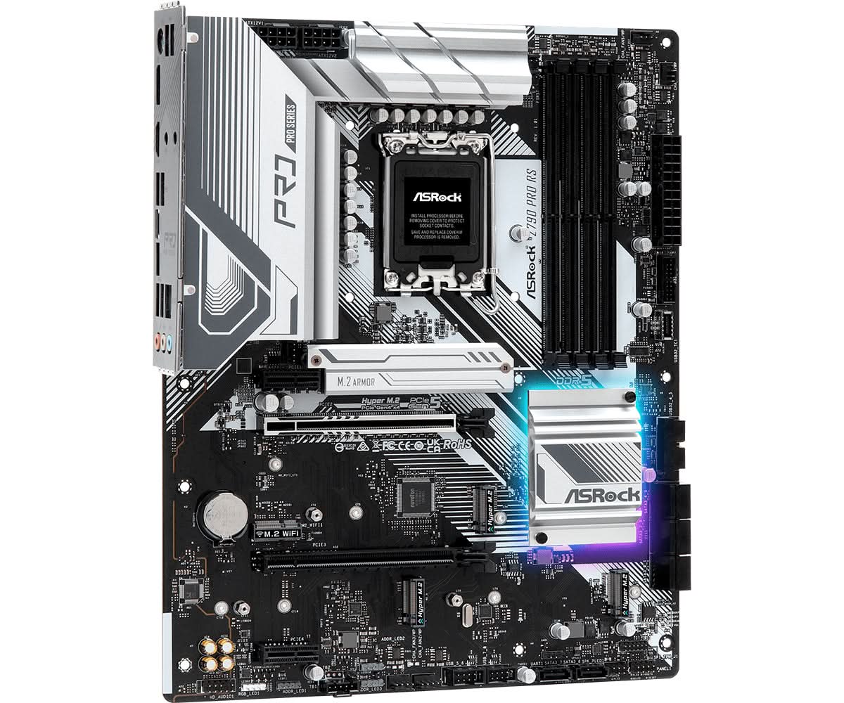 ASRock Z790 Pro RS ATX Motherboard - Intel LGA 1700 Socket, DDR5 RAM Support, PCIe 5.0 | Perfect for Gaming PC Builds, Content Creation & High-Performance Workstations