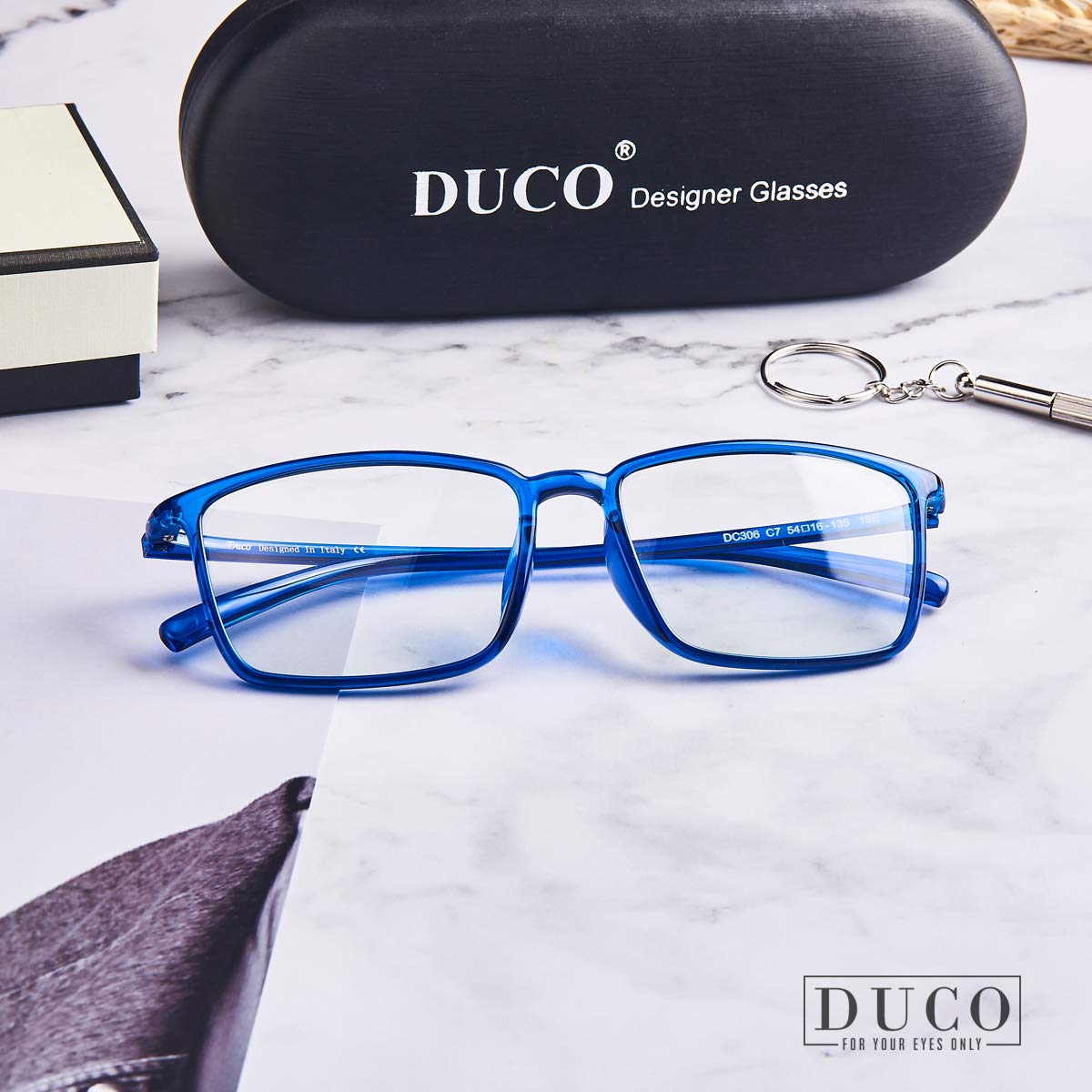DUCO Blue Light Blocking Glasses - Super Lightweight Computer Gaming Eyewear with Anti Blue Ray Protection (306 Model) - Perfect for Office Work, Online Classes & Late-Night Screen Use