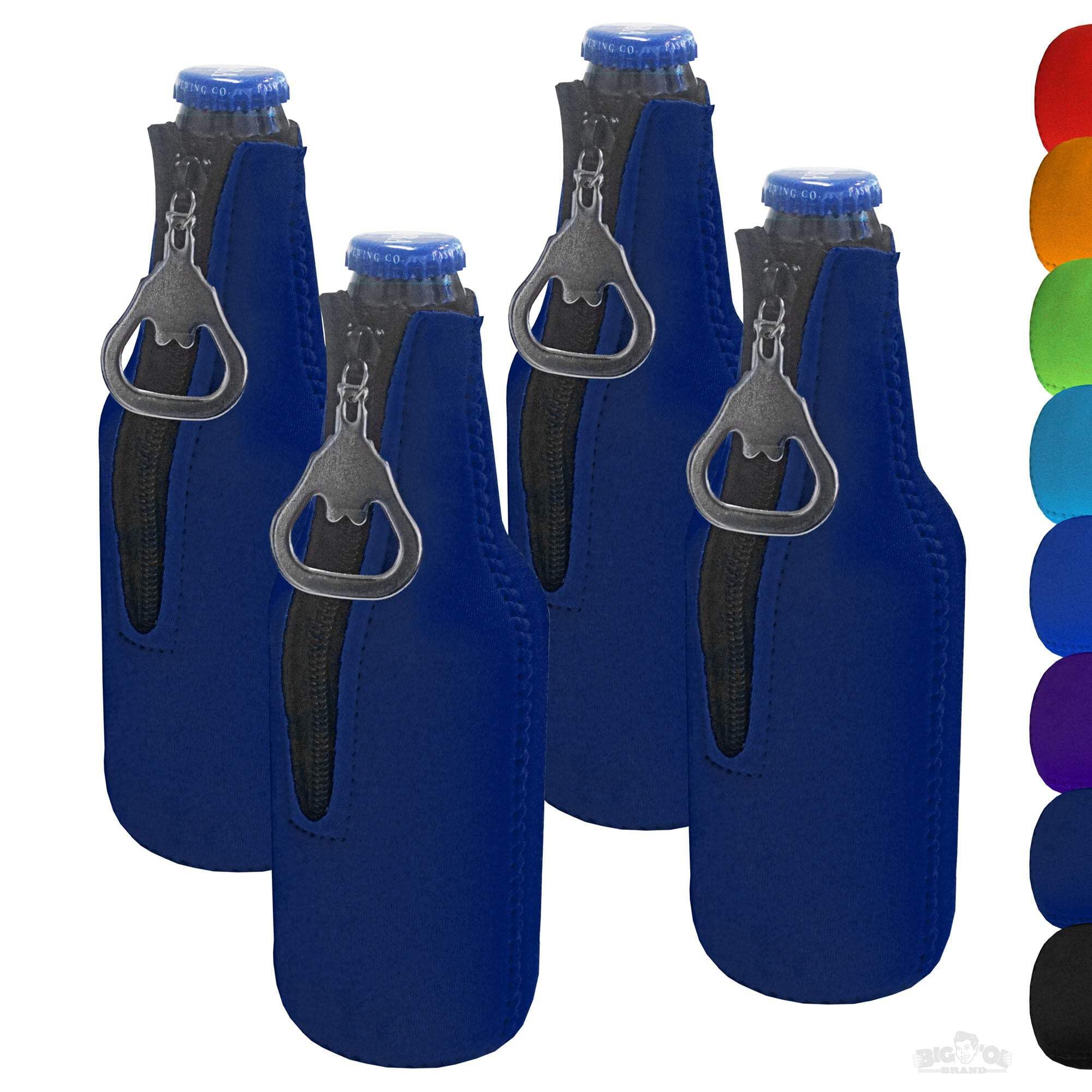 Insulated Beer Bottle Cooler Sleeve with Zipper & Built-in Bottle Opener - Keep Drinks Cold for Hours - Perfect for BBQs, Camping & Beach Parties