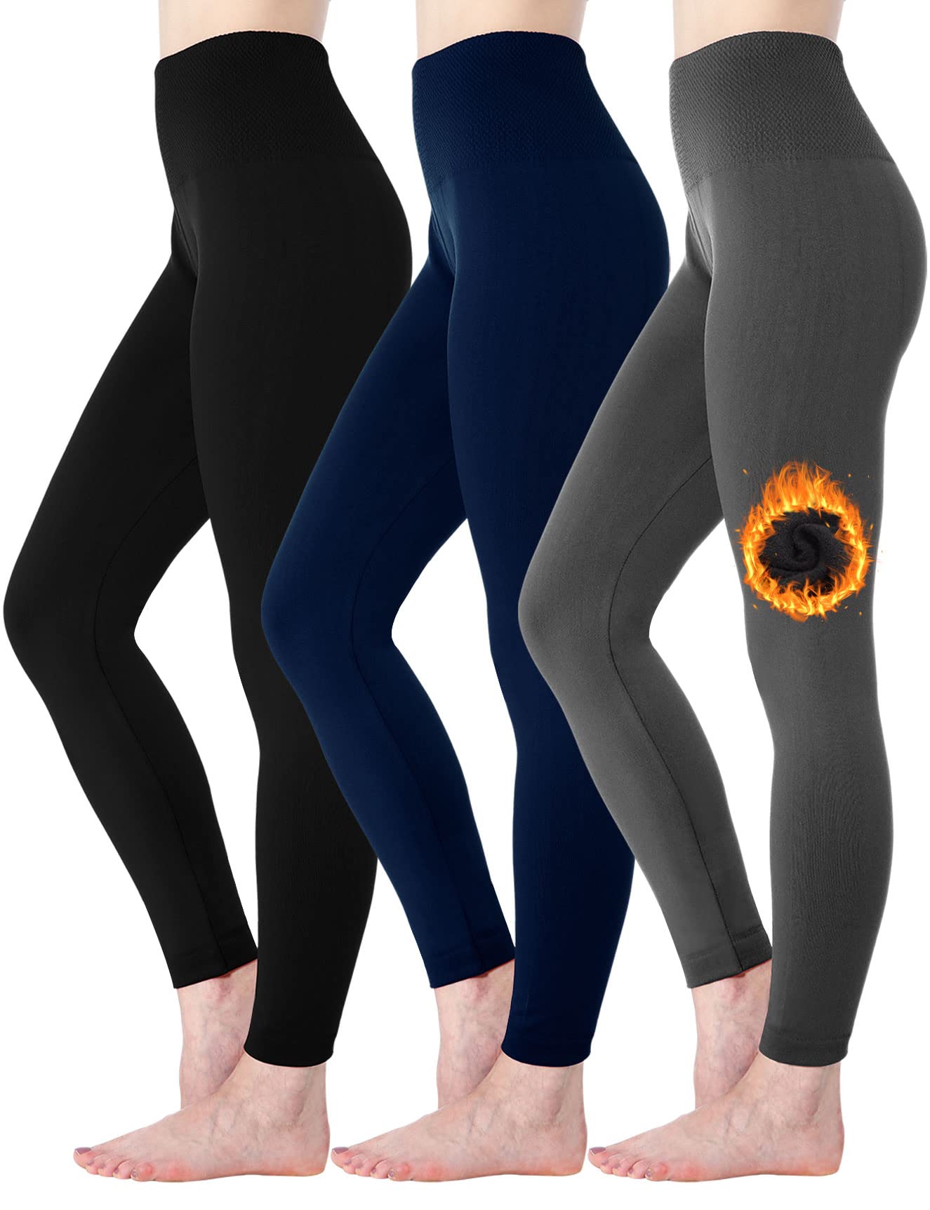 Diravo Women's Fleece Lined Leggings - High Waist Tummy Control Thermal Winter Leggings for Women | Warm & Comfortable for Yoga, Running, Workout & Casual Wear