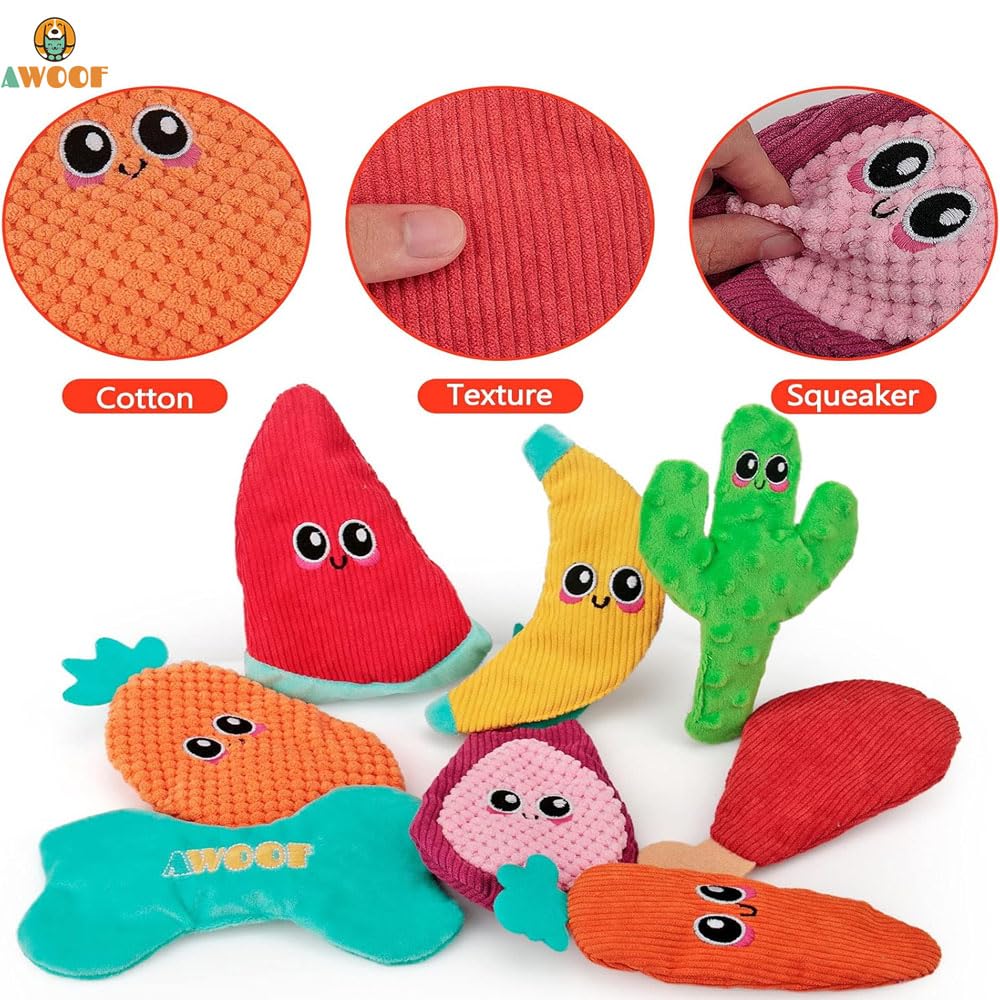 **Durable Crinkle Dog Toys for Aggressive Chewers - 8 Pack No-Stuffing Chew Toys for Small, Medium & Large Dogs - Tough, Interactive Teething Toys for Puppies & Large Breeds - Perfect for Indoor Play & Training**