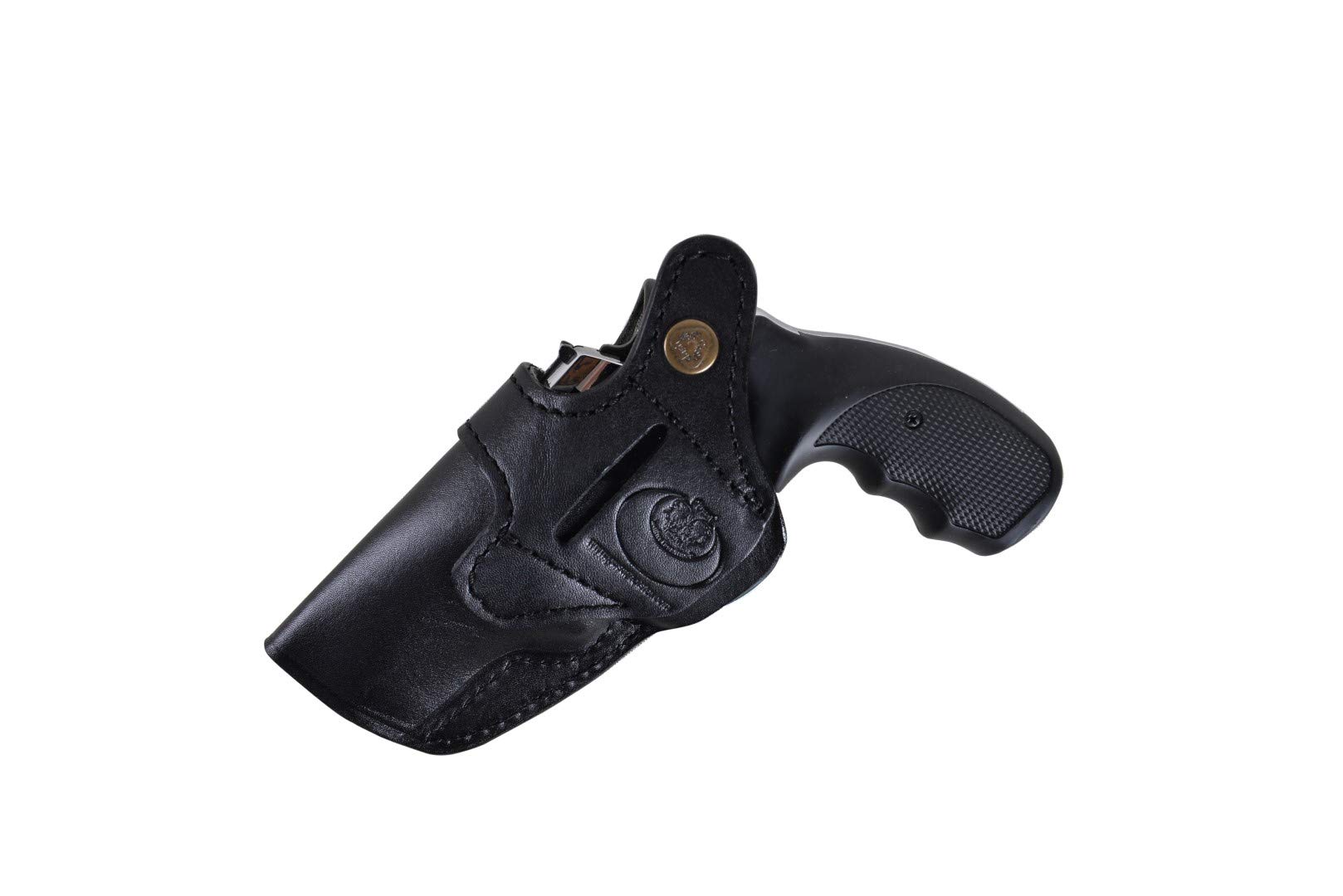 **Handcrafted Leather IWB Holster for 3-Inch Revolver - Compatible with 357 Magnum Series (Black-Brown) | Concealed Carry, Everyday Use & Outdoor Activities**