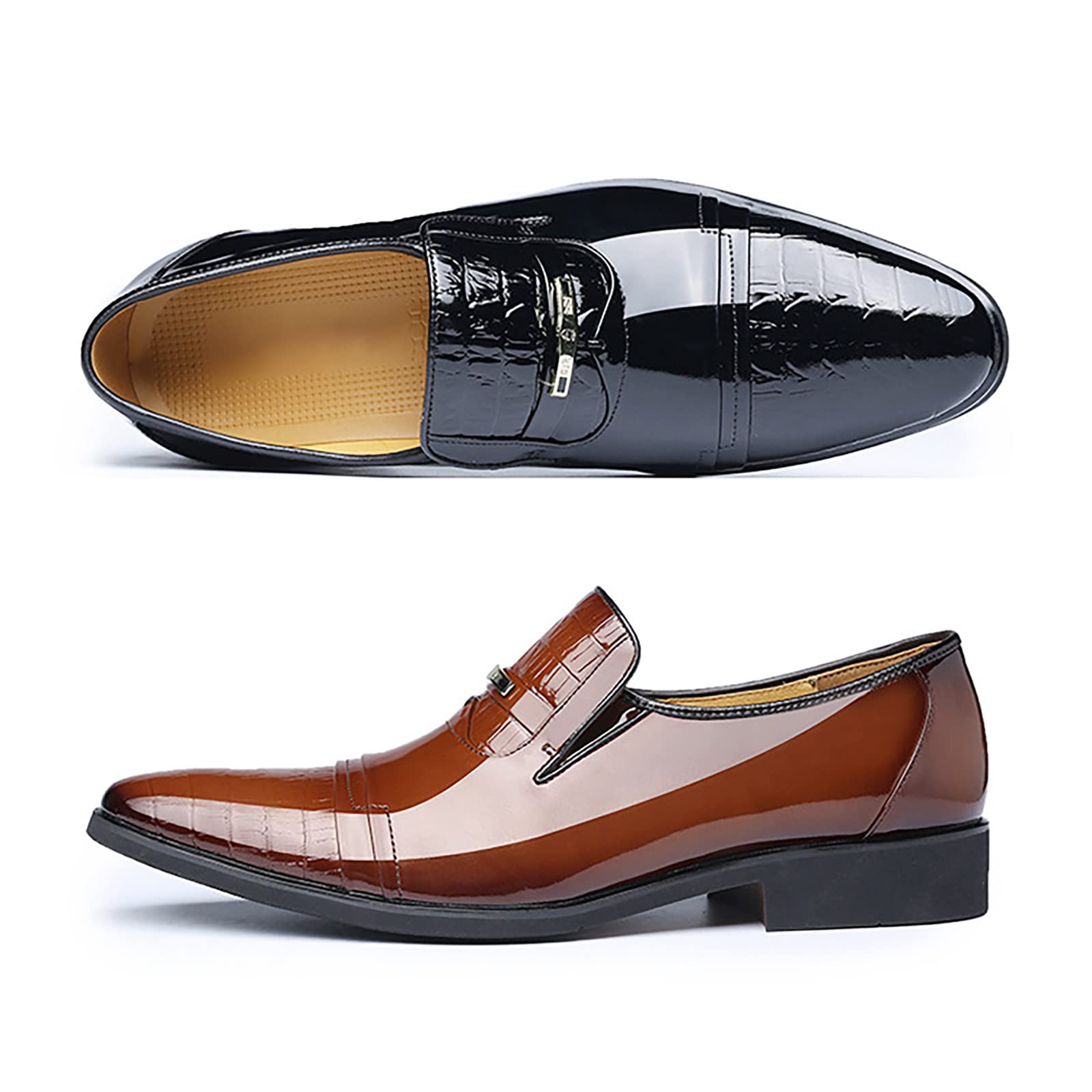 **Premium Men's Leather Boat Shoes - Business Casual Oxfords with British Splicing Design - Ideal for Office, Travel & Outdoor Activities**