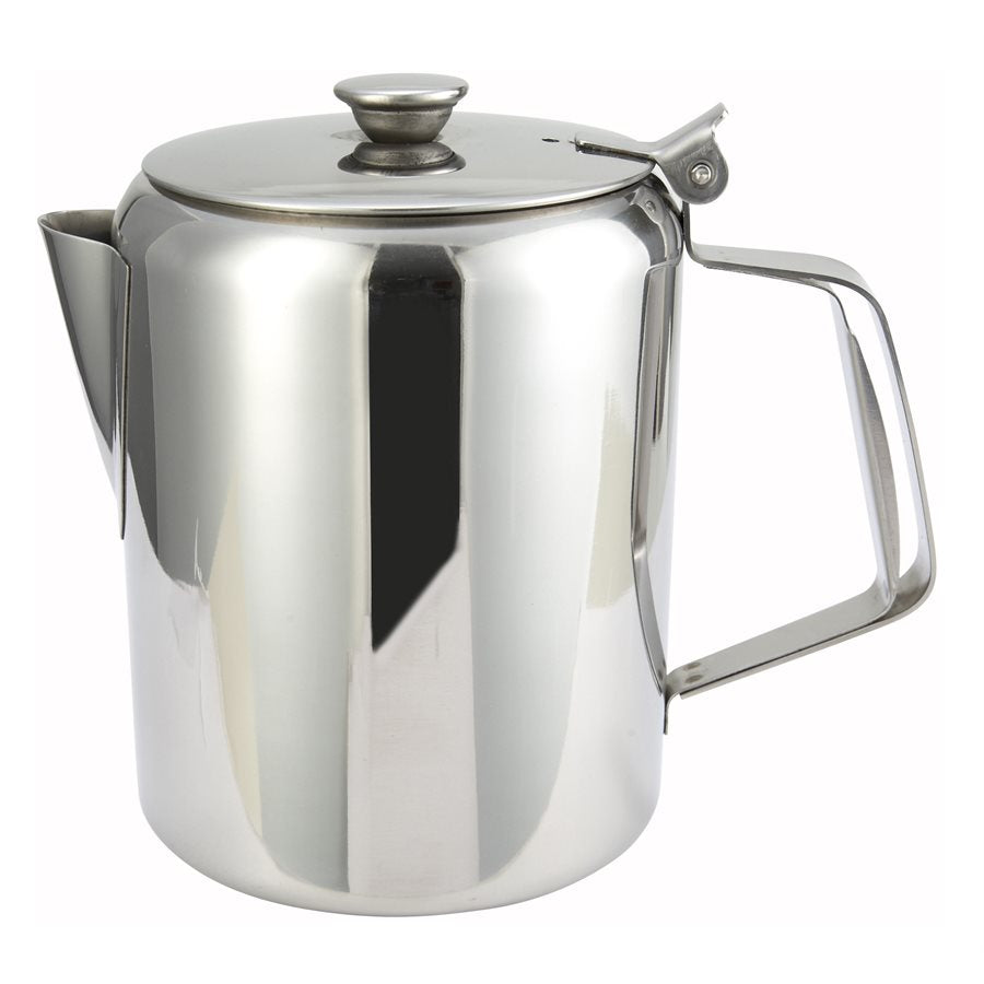 Winco 12 Oz Short Spout Beverage Server - Premium Stainless Steel Pitcher for Coffee, Tea & Juice - Perfect for Restaurants, Cafes & Home Use