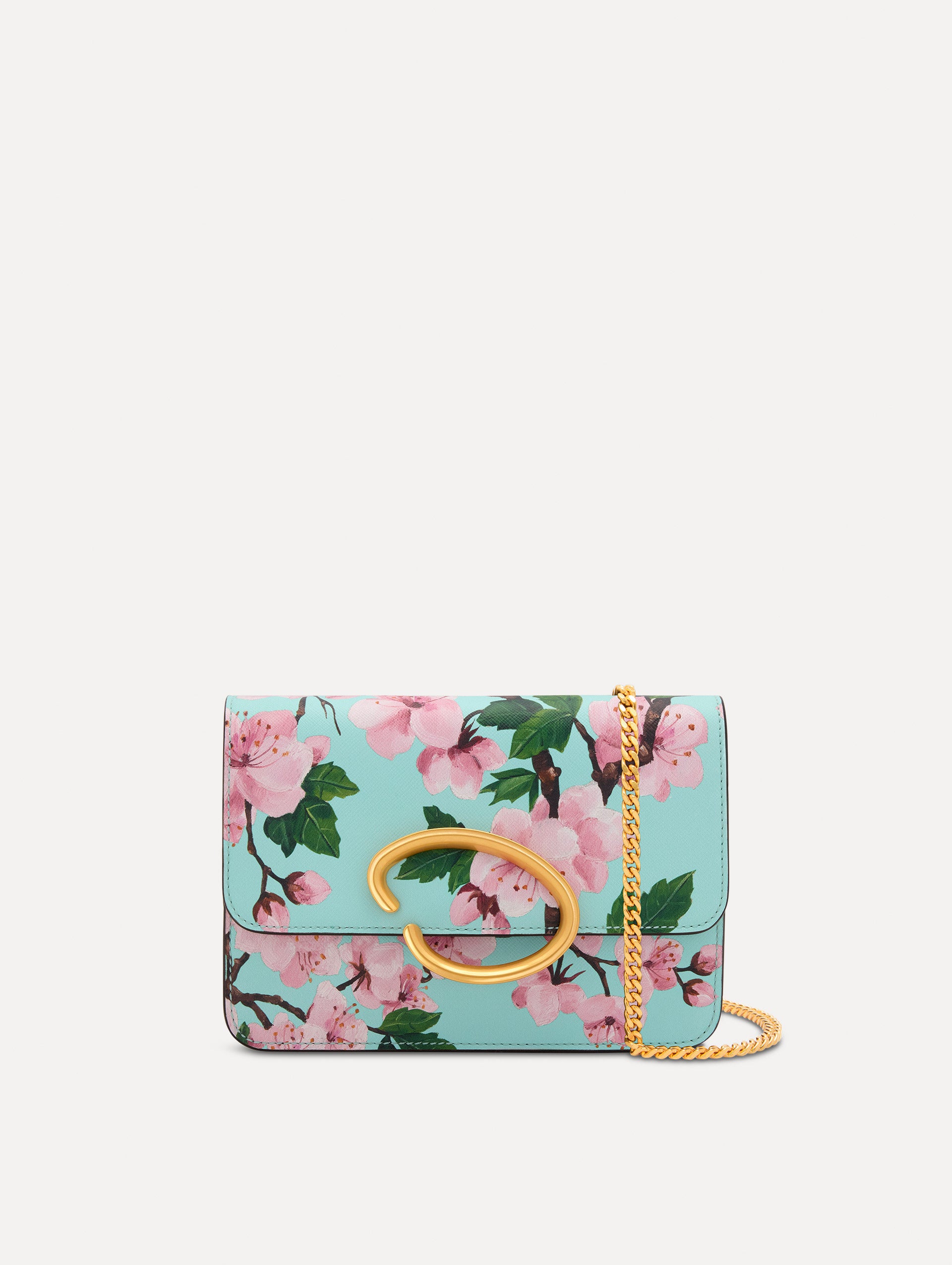 Cherry Blossom Printed O Pochette Handbag - Elegant Floral Crossbody Bag for Women | Perfect for Spring Outfits, Weddings & Date Nights