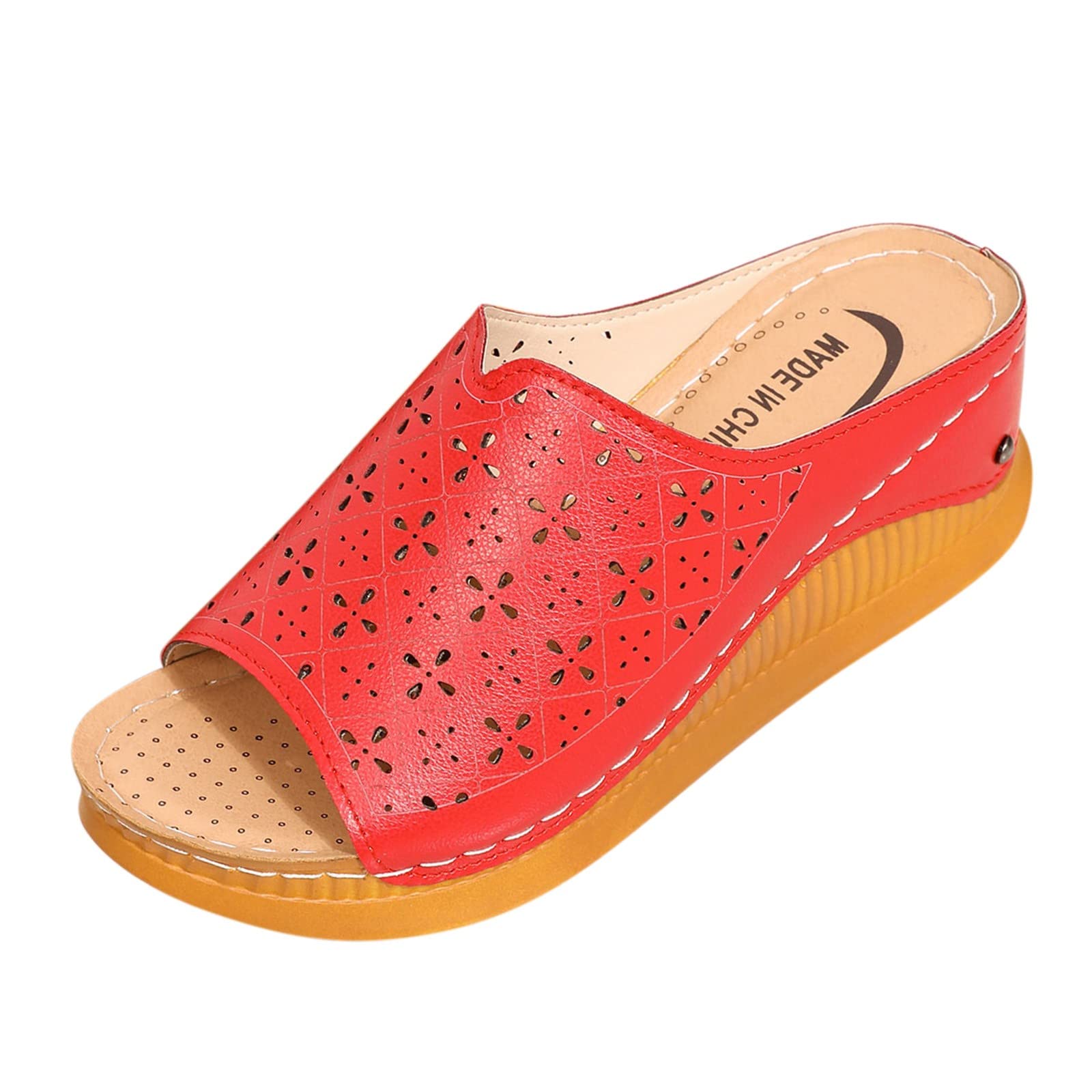 Women's Hollow Peep Toe Sandals with Bow Stitching - Fashionable Roman Summer Sandals for Spring & Casual Outings