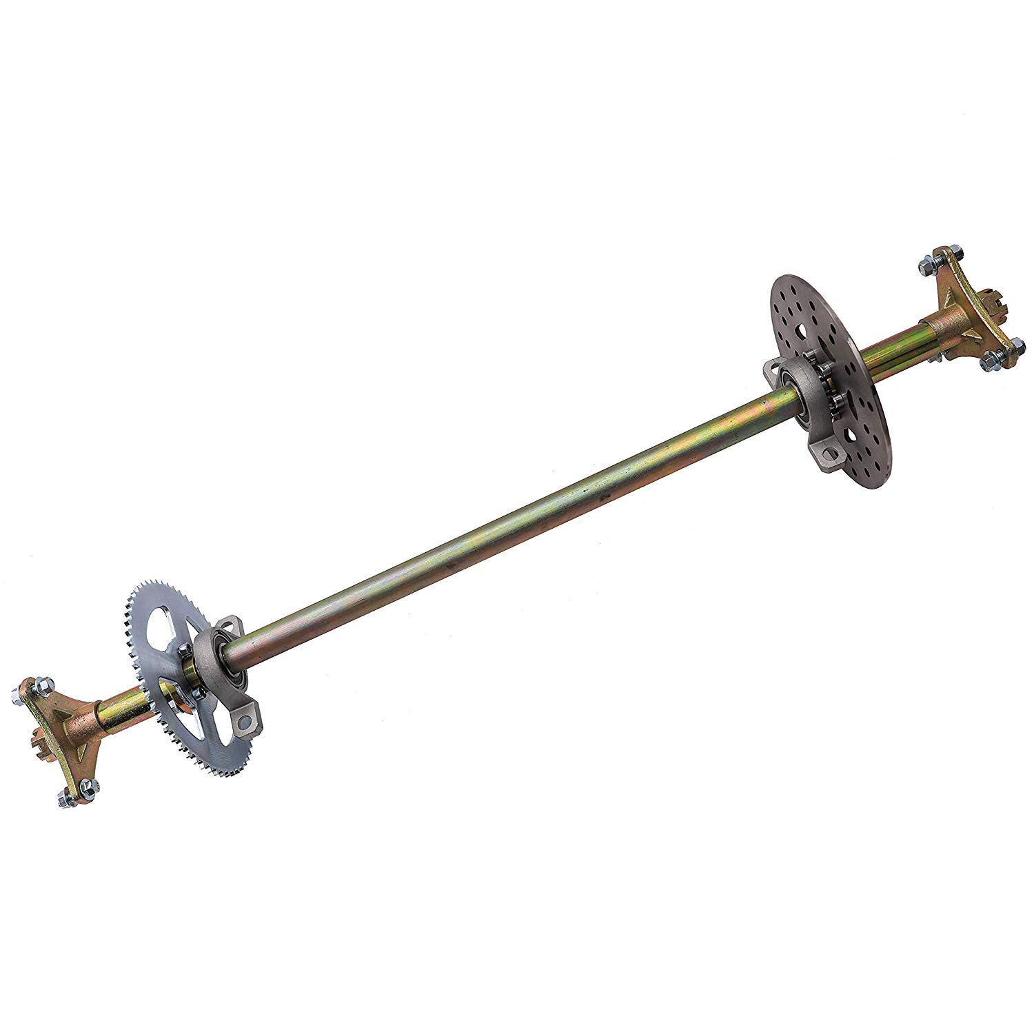 Go Kart Rear Axle Shaft Kit with 13x5.00-6 Wheels Tires Rims & Brake Assembly - Compatible with Off-Road Quad Trike Drift Bikes - Perfect for DIY Kart Building, Racing & Off-Road Adventures