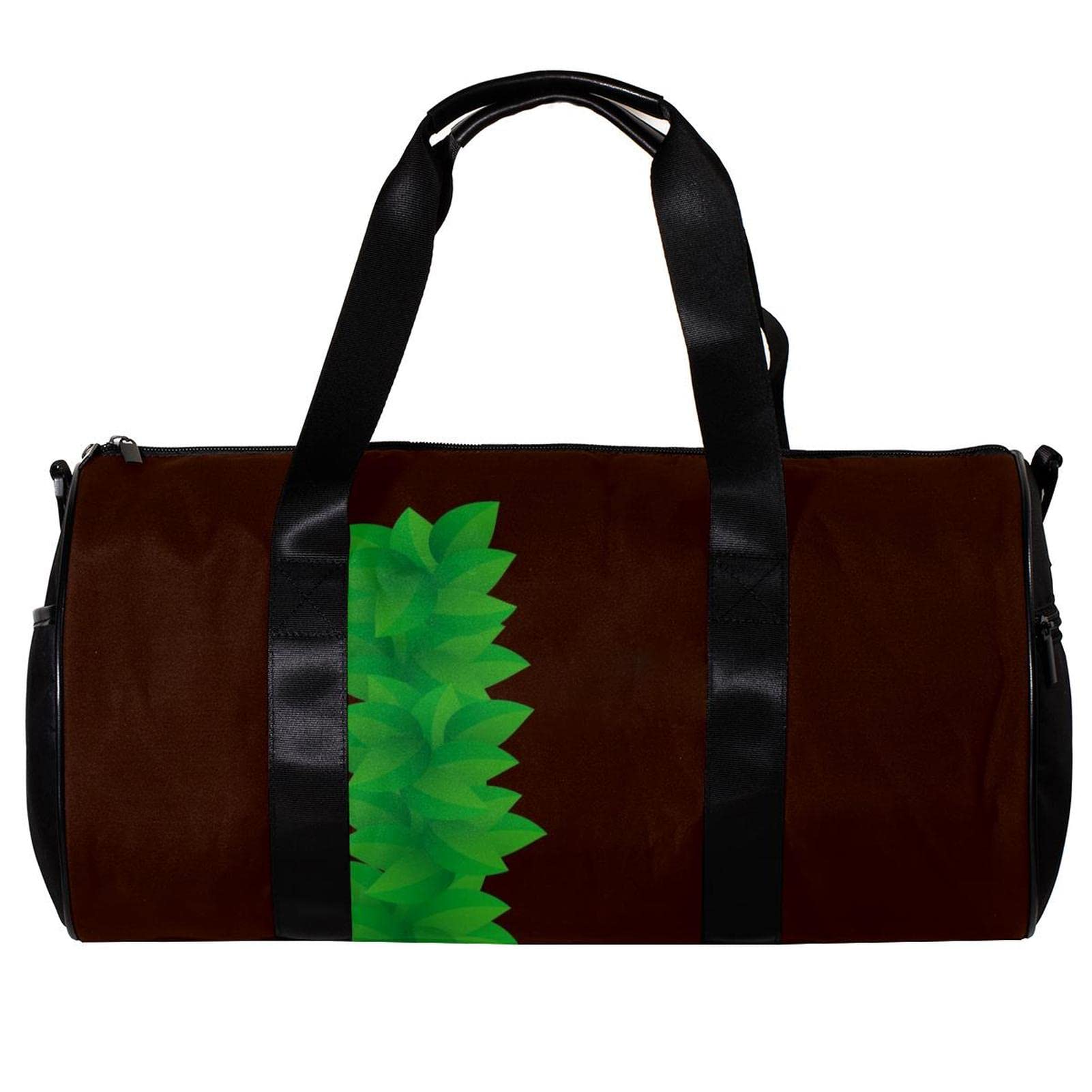 Premium Gym Duffle Bag for Men & Women - Large Capacity Overnight Weekender Travel Bag with Leaf Style Letter L Design in Dark Brown - Perfect for Workouts, Travel, and Weekend Getaways