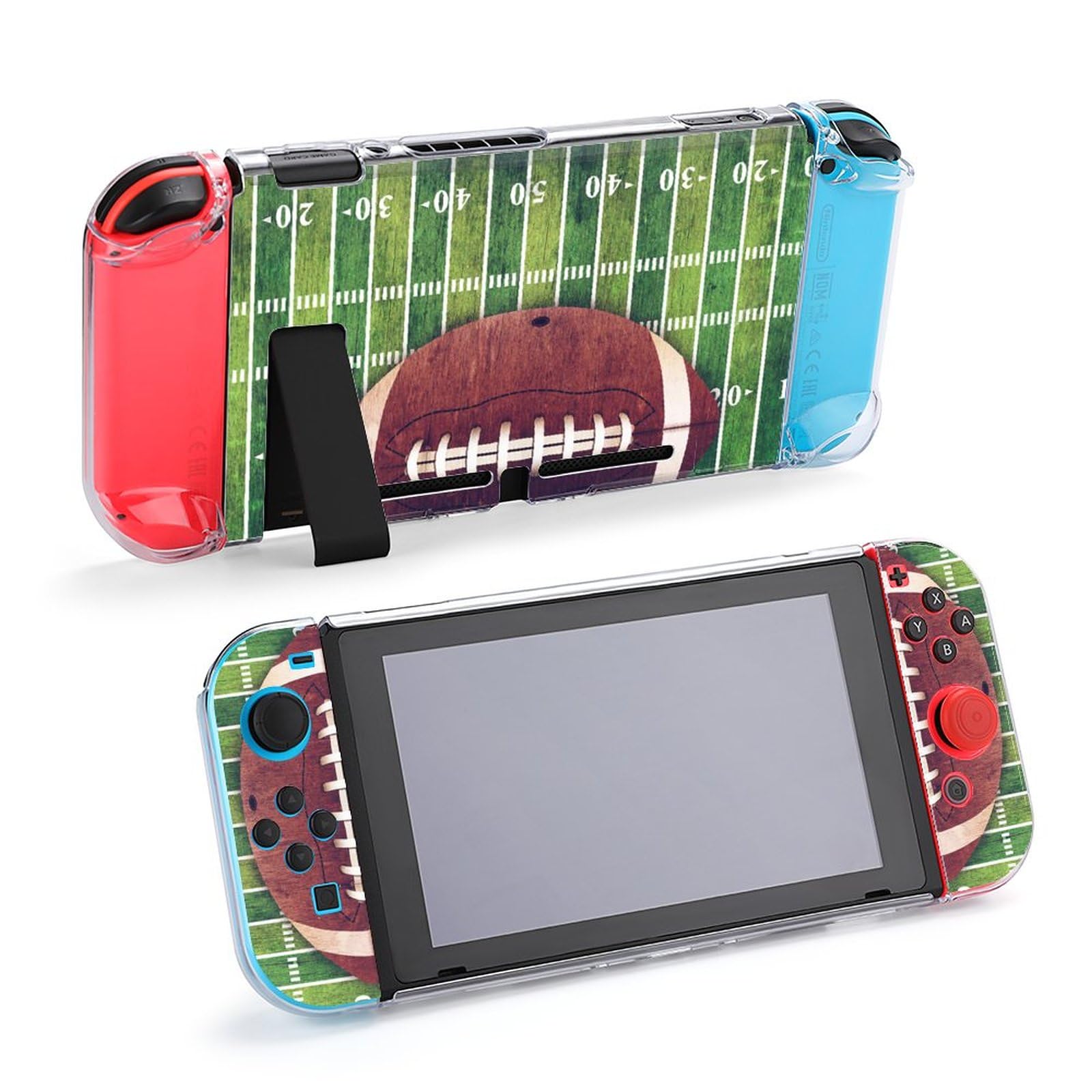 LEOPOM American Football Themed Switch Case - Dockable Protective Cover for Nintendo Switch | Perfect Gift for American Football Game Players | Ideal for Gaming Sessions, Travel & Display