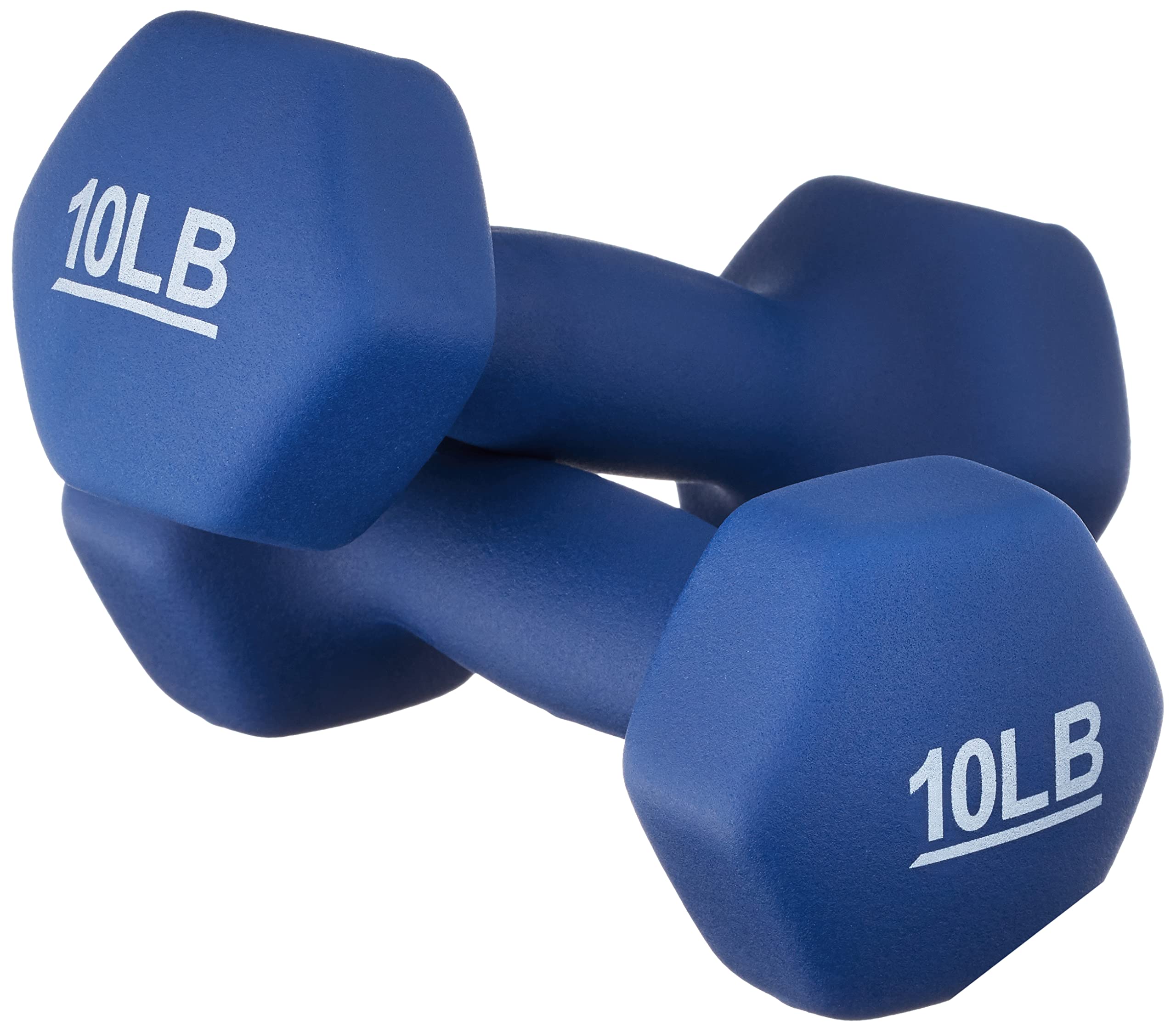 Amazon Basics Neoprene Dumbbell Hand Weights - Set of 2, 5 lbs Each for Home Gym, Strength Training & Fitness Workouts - Non-Slip Grip, Ideal for Women & Men