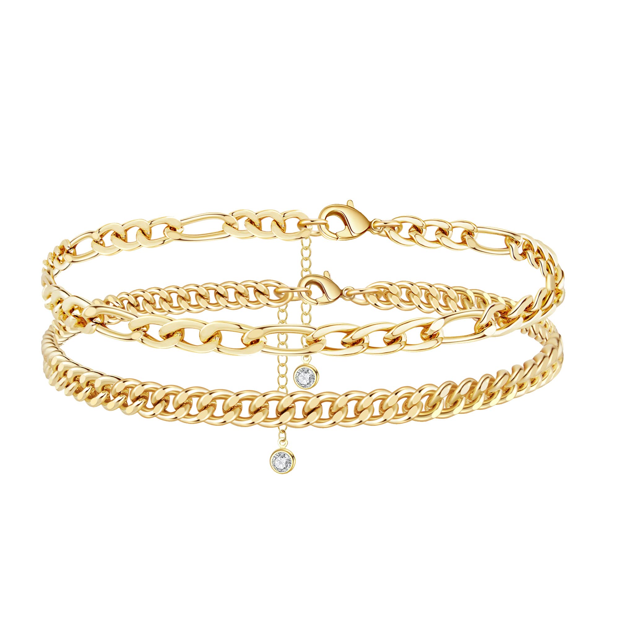 Fesciory Adjustable Heart Ankle Bracelet for Women - Gold Alloy Layered Anklet Jewelry - Perfect for Beach, Summer Outfits & Teen Girls Fashion Accessories