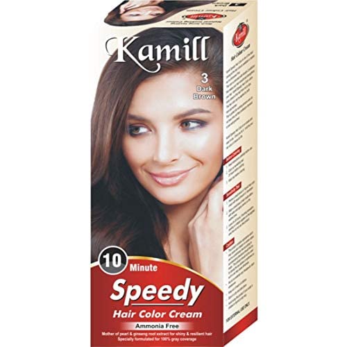 Kamill Ammonia-Free Speedy Hair Color Dark Brown No. 3 - 100% Organic Natural Hair Dye for Women & Men (100g) | At-Home Hair Coloring for Gray Coverage & Vibrant Results