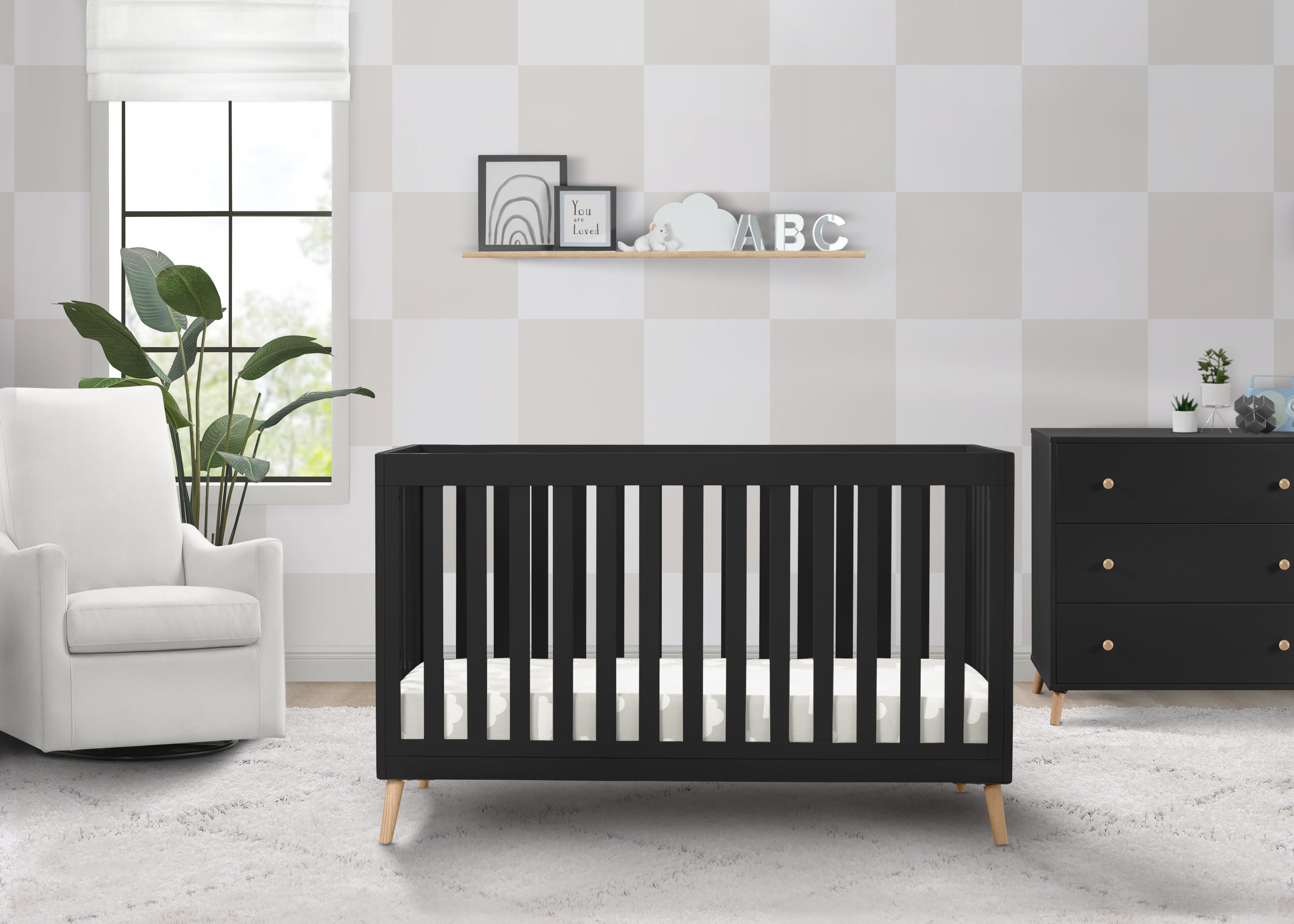 Essex 4-in-1 Convertible Baby Crib - Toddler Bed, Daybed & Full-Size Bed Conversion - Safe Nursery Furniture for Newborns & Kids - Perfect for Bedrooms, Daycare & Guest Rooms