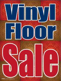 Vinyl Flooring Sale - Durable Plastic Window Sign for Store Promotions & Home Improvement Projects