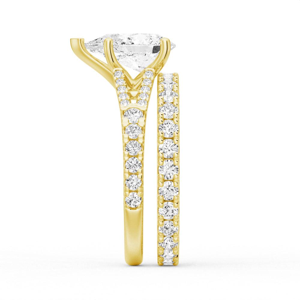 Exquisite Pear Shaped Split Shank Moissanite Engagement Ring - Perfect for Proposals, Weddings & Anniversary Gifts
