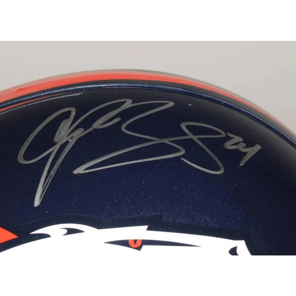 Champ Bailey Autographed Denver Broncos Full Size Helmet with JSA COA - Perfect for NFL Collectors, Sports Memorabilia Displays & Broncos Fan Gifts