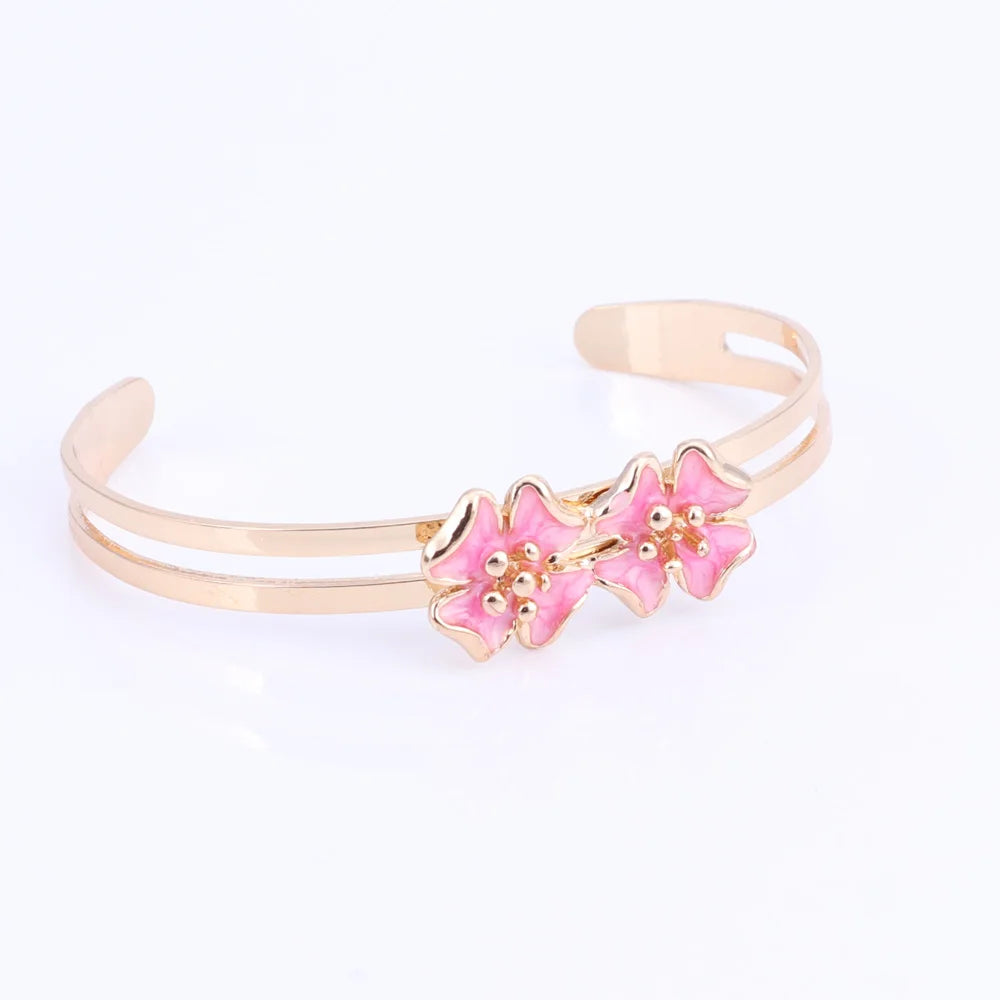 Cute Gold Flower Jewelry Set for Girls - Elegant Necklace, Bracelet & Earrings Set - Perfect for Birthday Gifts, Parties & Everyday Wear