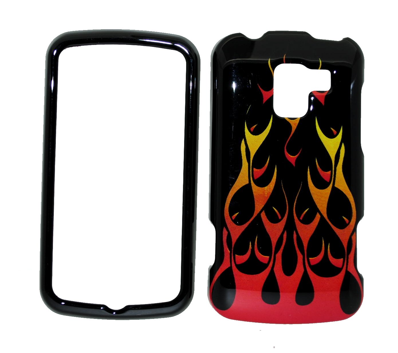 Flaming Fire Snap-on Hard Protective Cover Case for LG Enlighten VS700 - Durable Shockproof Phone Case for Everyday Use & Outdoor Activities