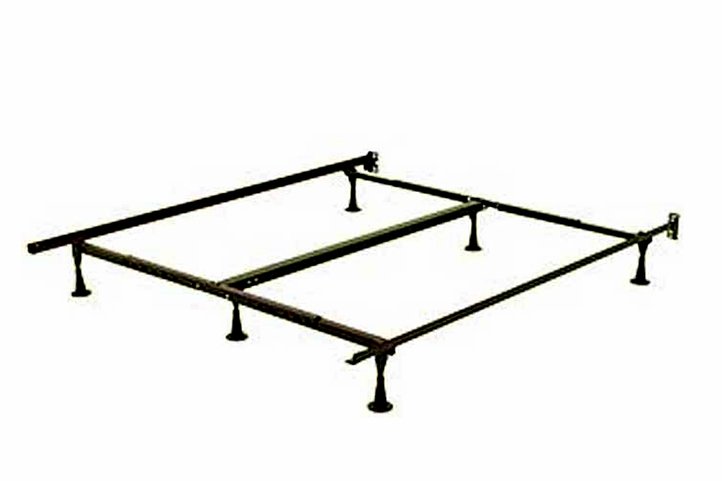 Adjustable Metal Bed Frame with Legs - Twin/Double/Queen Size, Headboard Attachment & Center Support - Sturdy Platform Bed for Guest Room, Dorm, or Master Bedroom