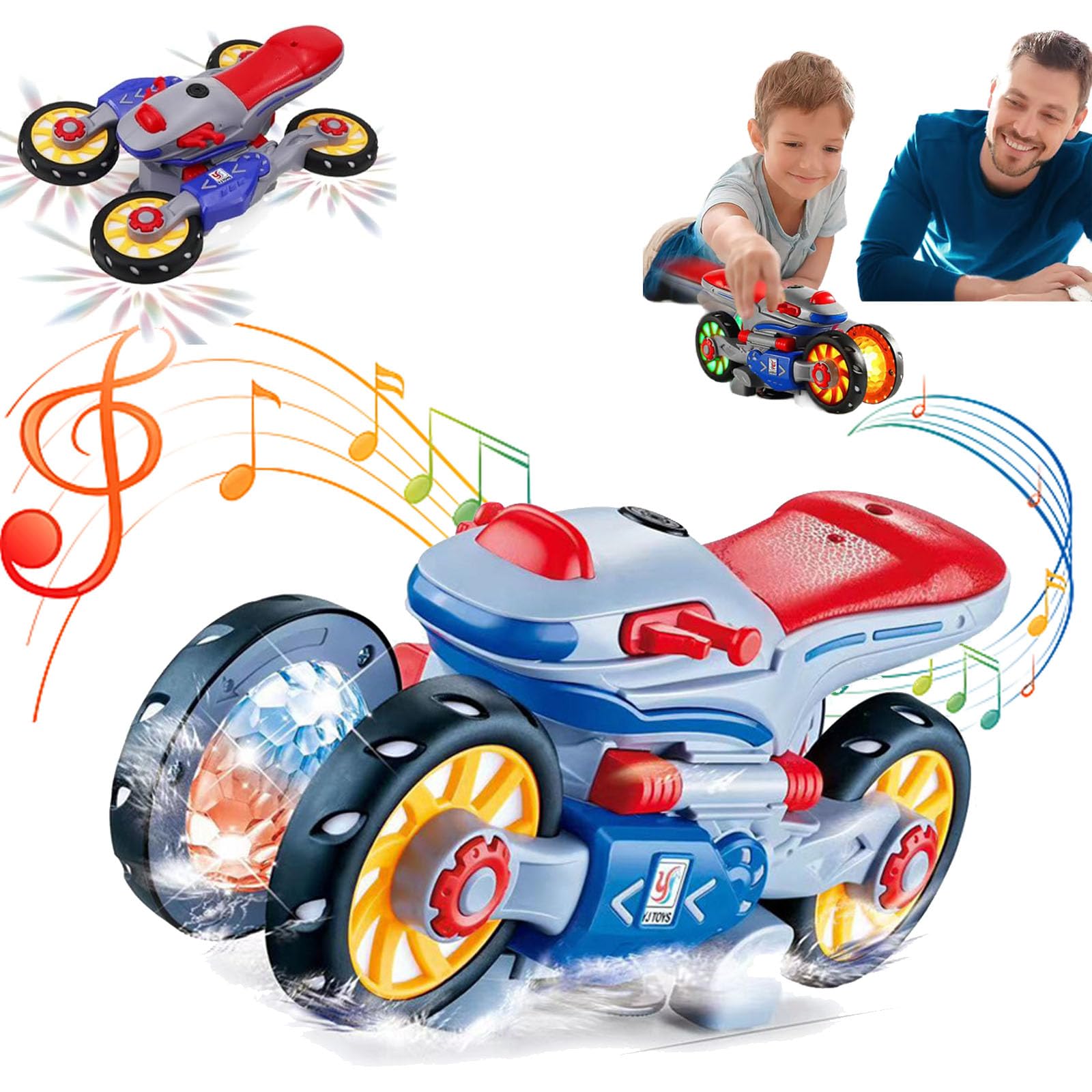 2025 Electric Deformation Motorcycle Toy - 360° Rotation Stunt Bike for Kids | Playtime & Outdoor Fun