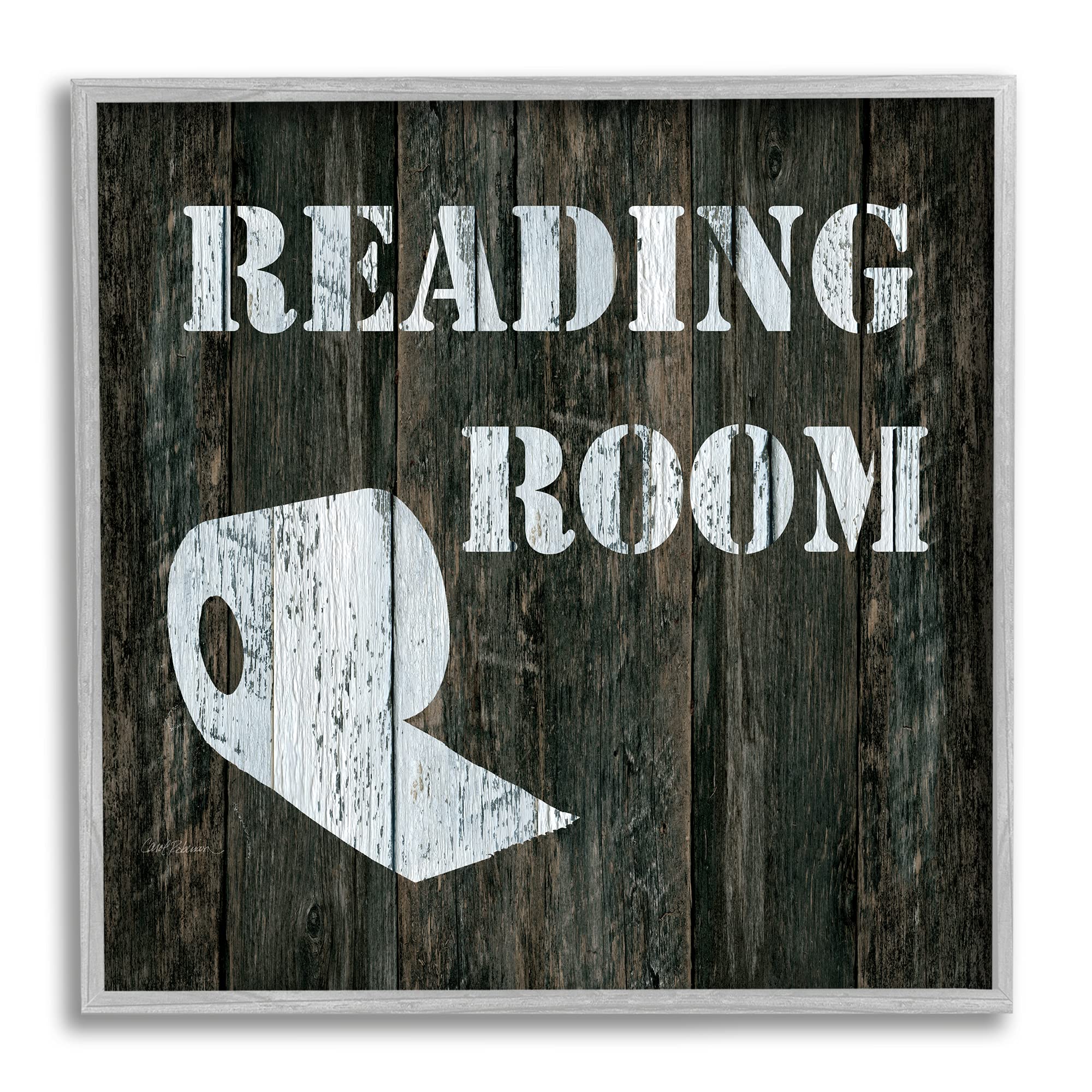 Stupell Industries 'Reading Room Phrase' Rustic Bathroom Decor - Carol Robinson Gray Framed Wall Art 12