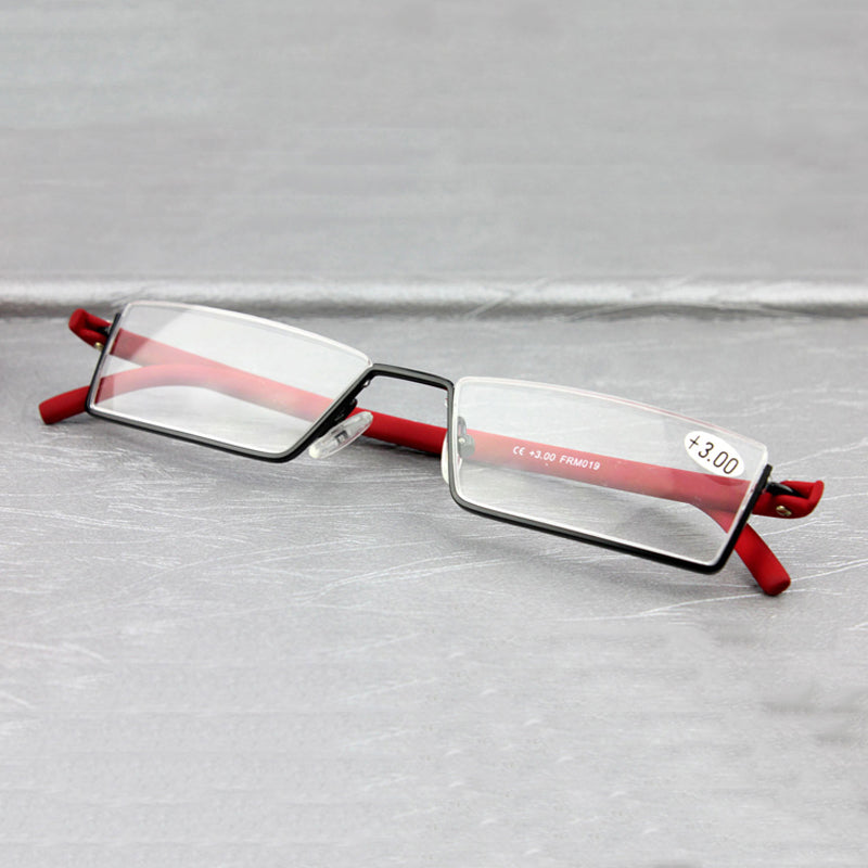 Ultralight TR90 Half Frame Semi Rimless Reading Glasses - Portable & Flexible for Men & Women - Perfect for Travel, Reading, and Computer Use