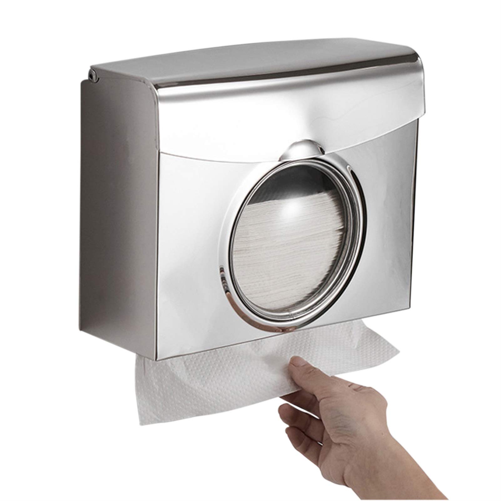 Stainless Steel Dual Paper Towel Dispenser - Wall Mounted Bathroom & Kitchen Tissue Holder for Hand Towels | Perfect for Restrooms, Offices, and Home Use