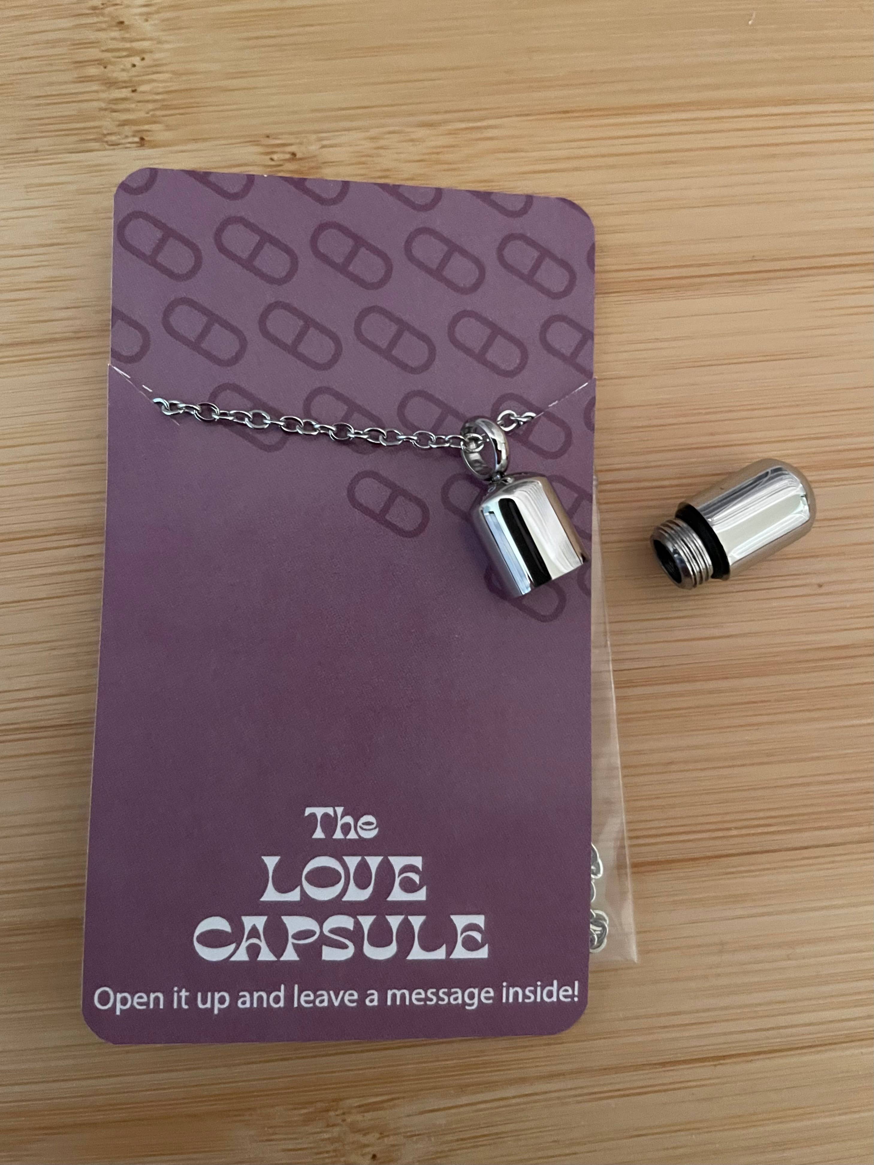 Love Capsule Necklace - Personalized Keepsake Jewelry for Couples, Best Romantic Gift for Anniversary, Valentine's Day & Special Occasions | Perfect for Date Nights, Proposals & Meaningful Moments