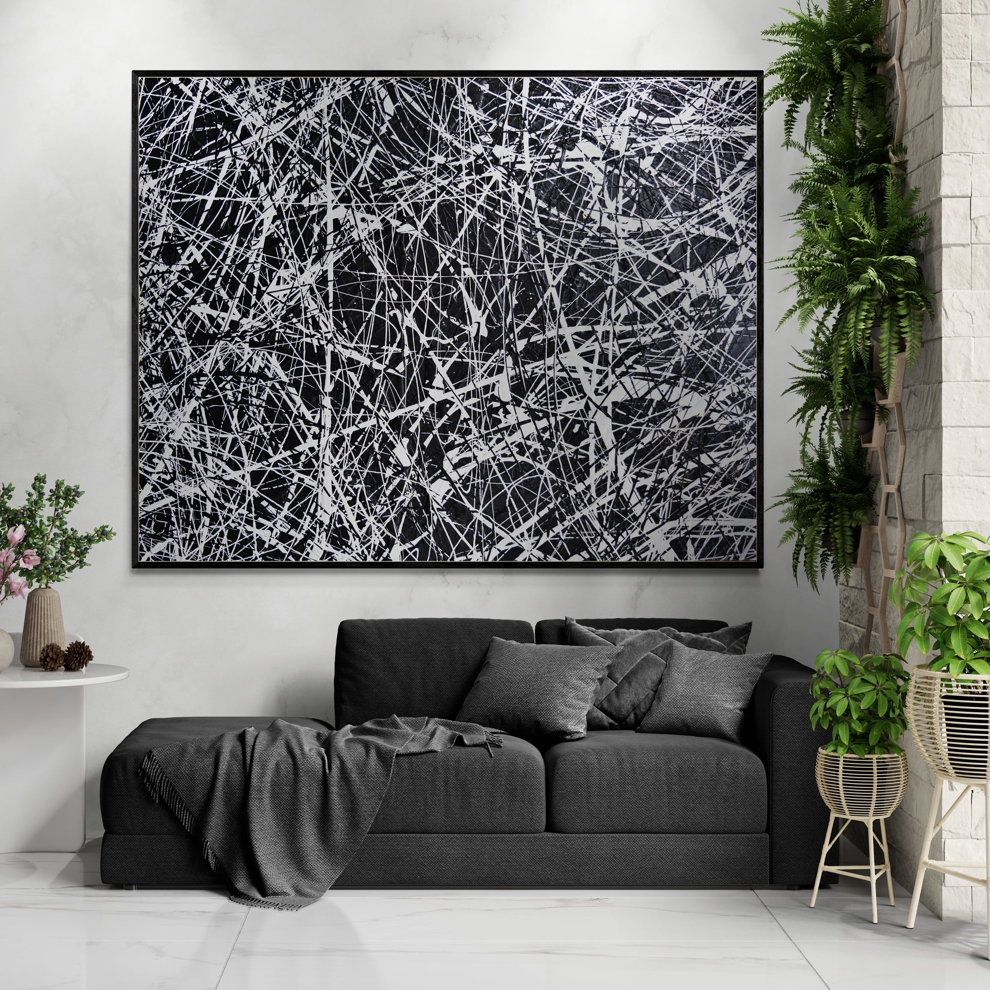 140cm x 180cm Large Textured Abstract Wall Art Painting - Modern Home Decor for Living Room, Bedroom & Office | Landscape & Portrait Orientation