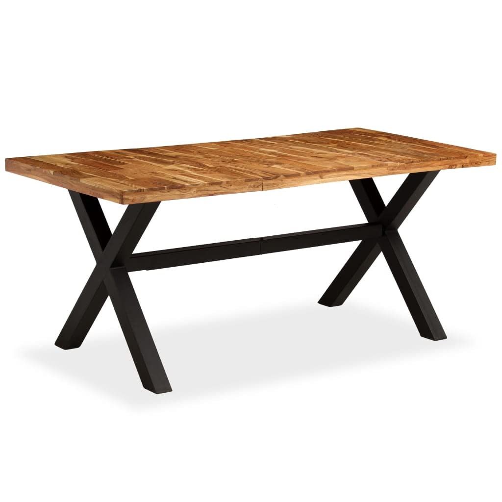 Solid Acacia & Mango Wood Outdoor Dining Table 70.9x35.4x29.9 Inches - Patio Furniture Set for Backyard, Garden, Poolside & BBQ Entertaining