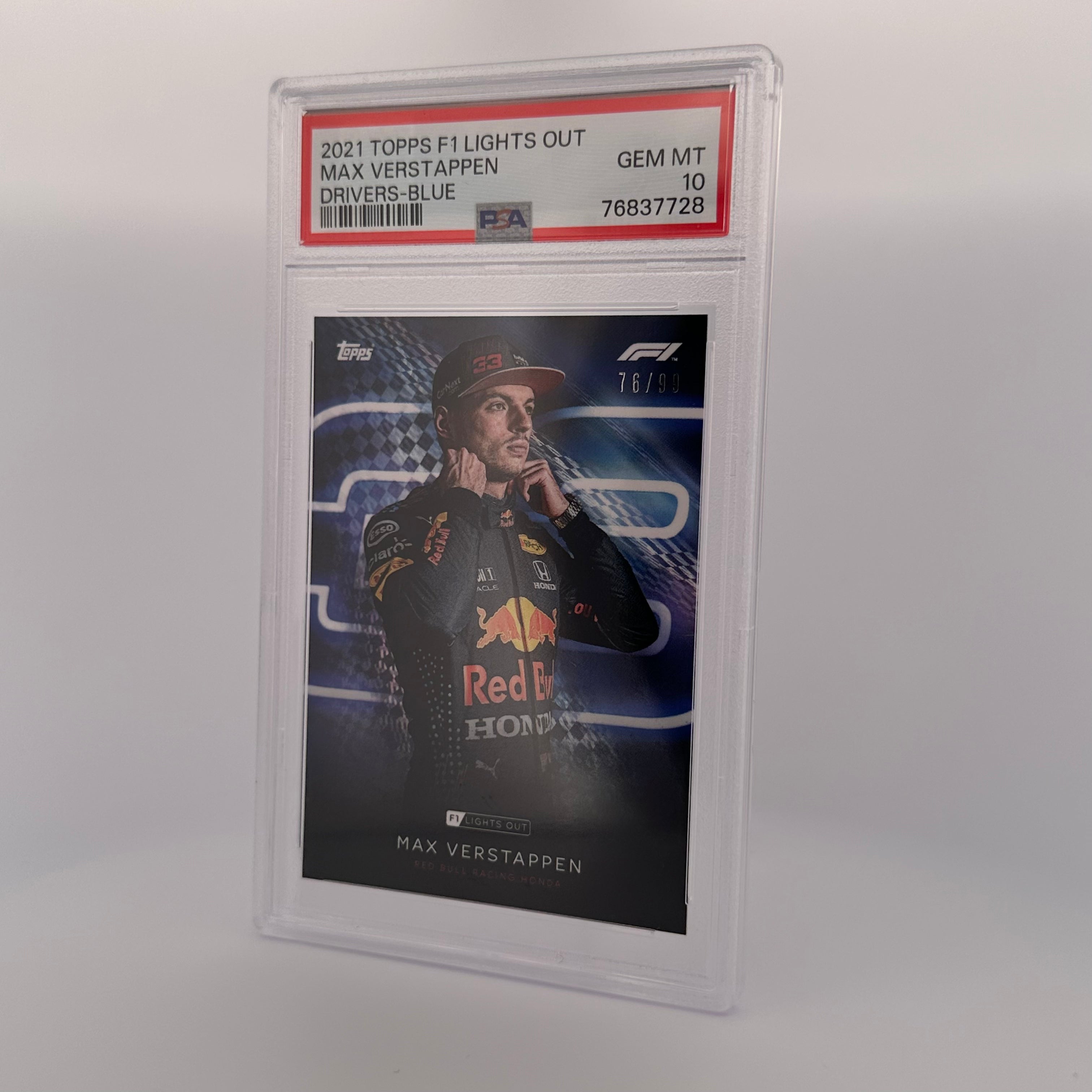 PSA 10 Graded 76/99 Max Verstappen Blue Drivers Card - Perfect for F1 Collectors, Racing Fans & Sports Memorabilia Enthusiasts