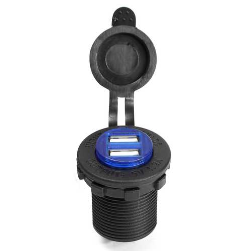 12V 24V Waterproof Dual USB Car Charger Adapter 5V 4.2A Fast Charging with LED Indicator - Compatible with iPhone Android Smartphones - Perfect for Road Trips Camping and Emergency Charging