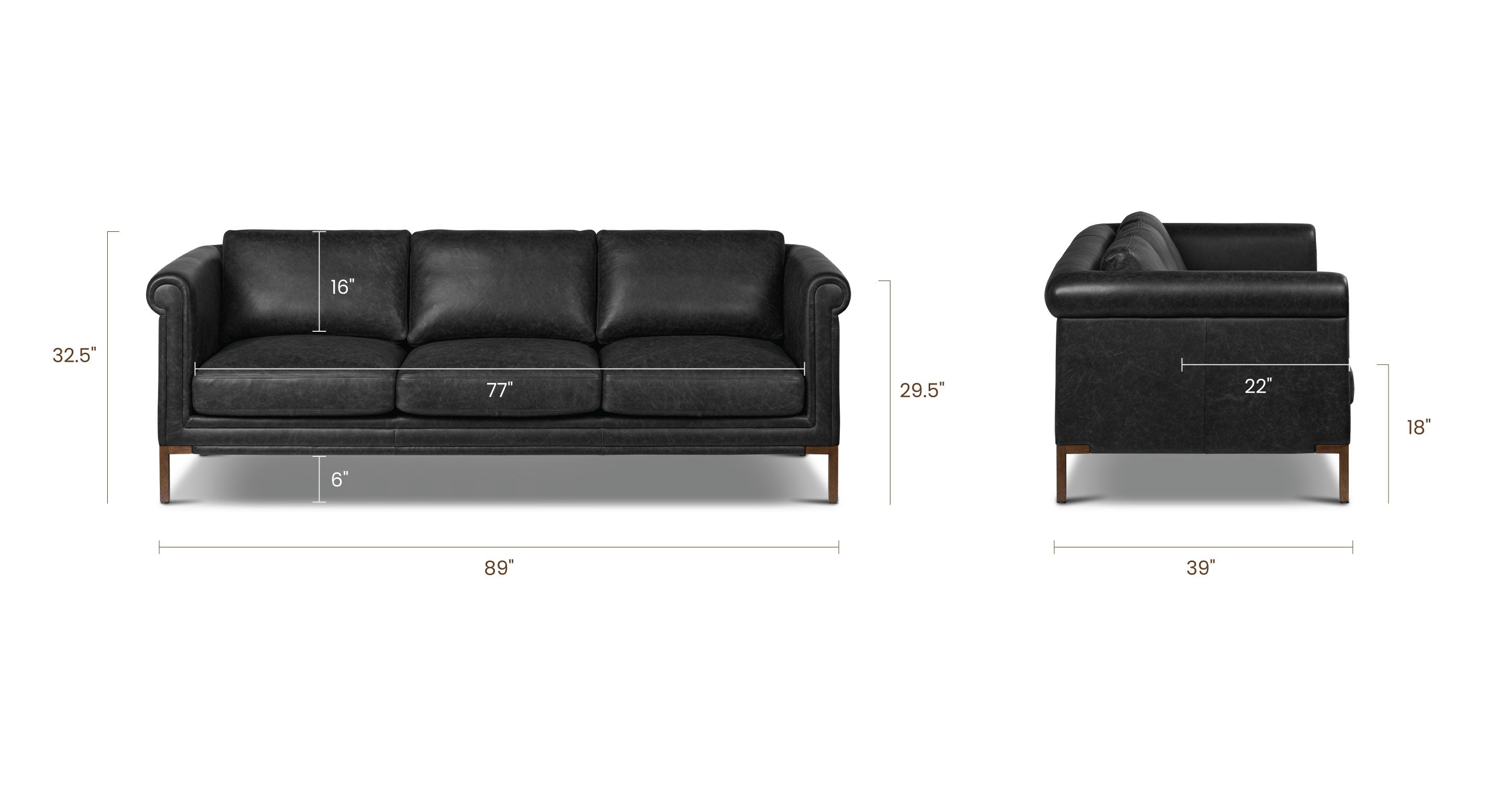 Bruges 89 Sofa - Modern Comfortable Living Room Couch for Home & Office | Perfect for Lounging, Entertaining & Small Spaces