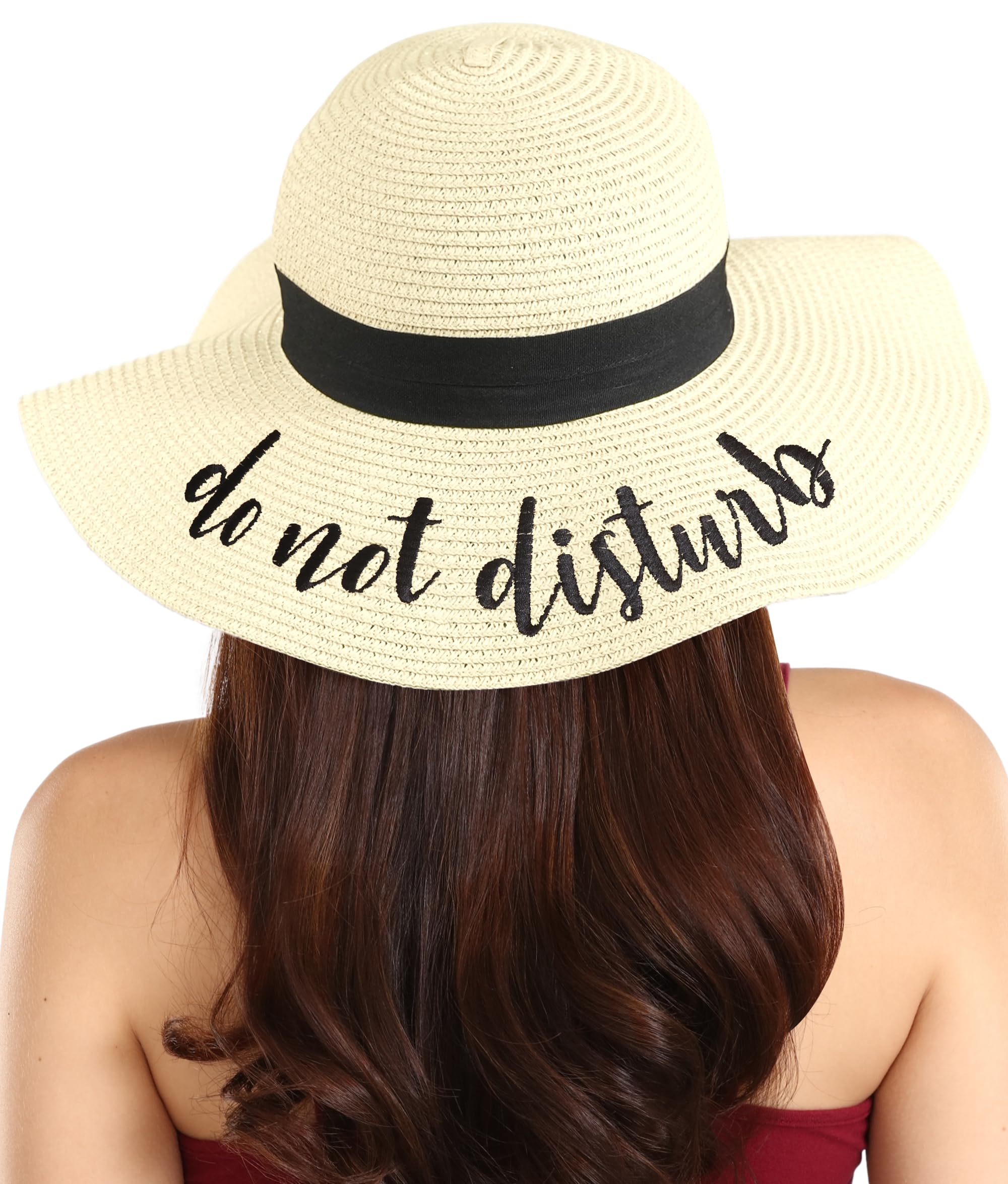 Foldable Beach Hats for Women - Floppy Sun Hat, Roll-Up Straw Hat for Summer Vacation & Beach Wide Brim Hat | UV Protection Sun Hat for Outdoor, Travel, Pool Party, and Seaside Activities