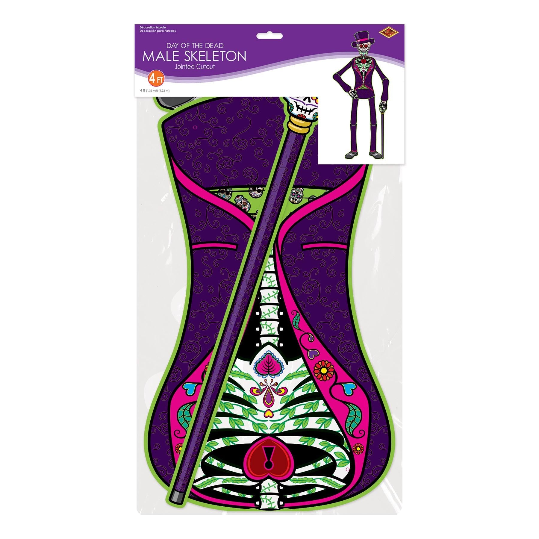 12 Pack Beistle Jointed Day of the Dead Male Skeleton Decorations - Perfect for Halloween, Dia de los Muertos Parties & Home Decor