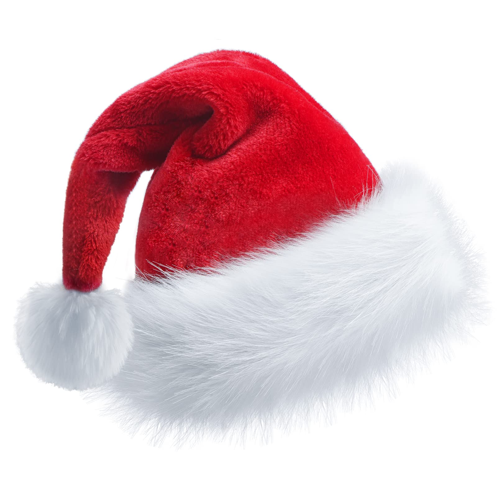 Festive Santa Hats for Kids - Classic Thick Fur Christmas Hats for Holiday Parties, Xmas & New Year Celebrations - Perfect for Family Gatherings, School Events & Winter Photo Shoots