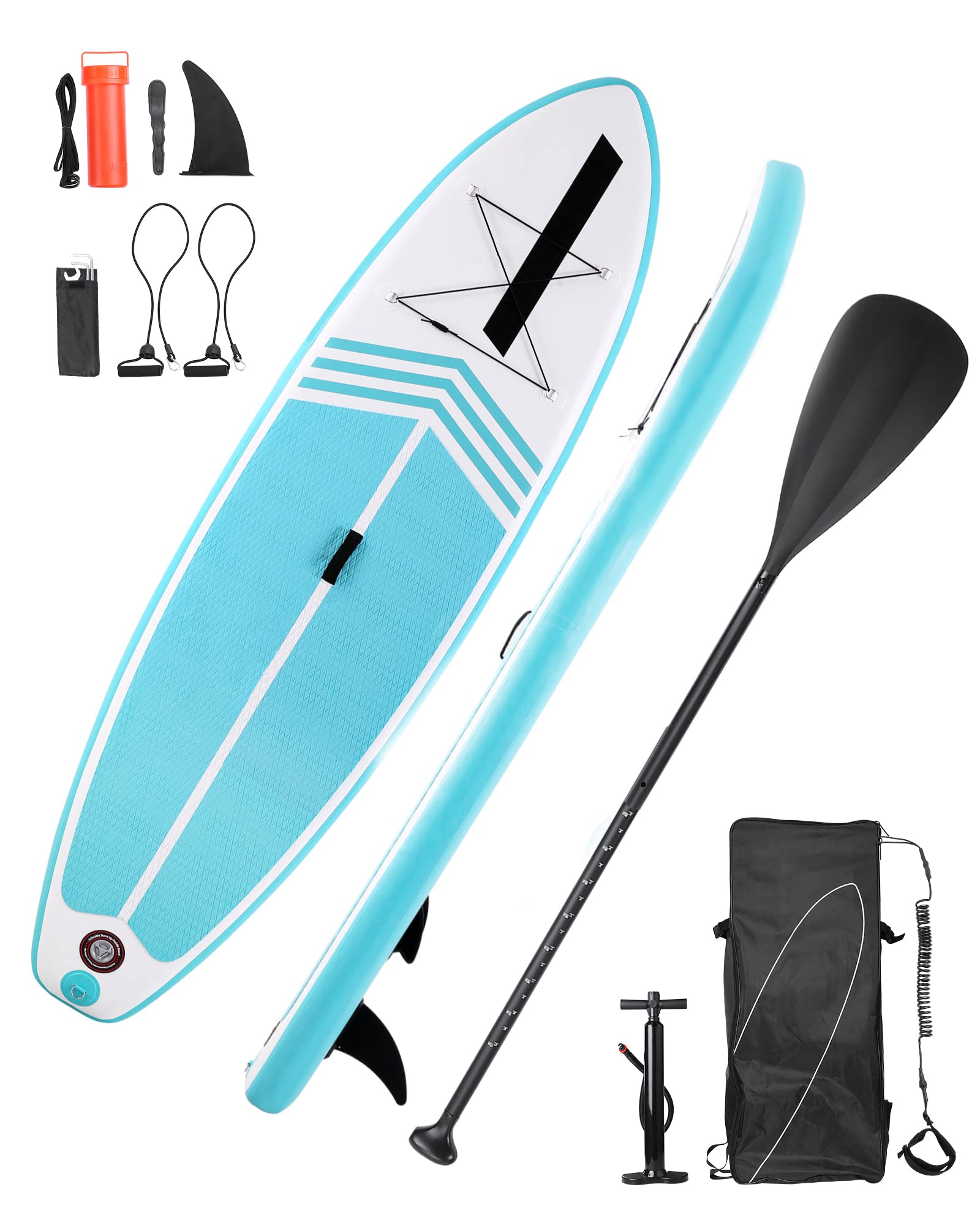 **Premium Inflatable Stand Up Paddle Board (SUP) for Adults & Youth - Includes Non-Slip Deck, Adjustable Paddle, Leash, Pump & Backpack - Perfect for Fishing, Yoga, Surfing & Water Sports**
