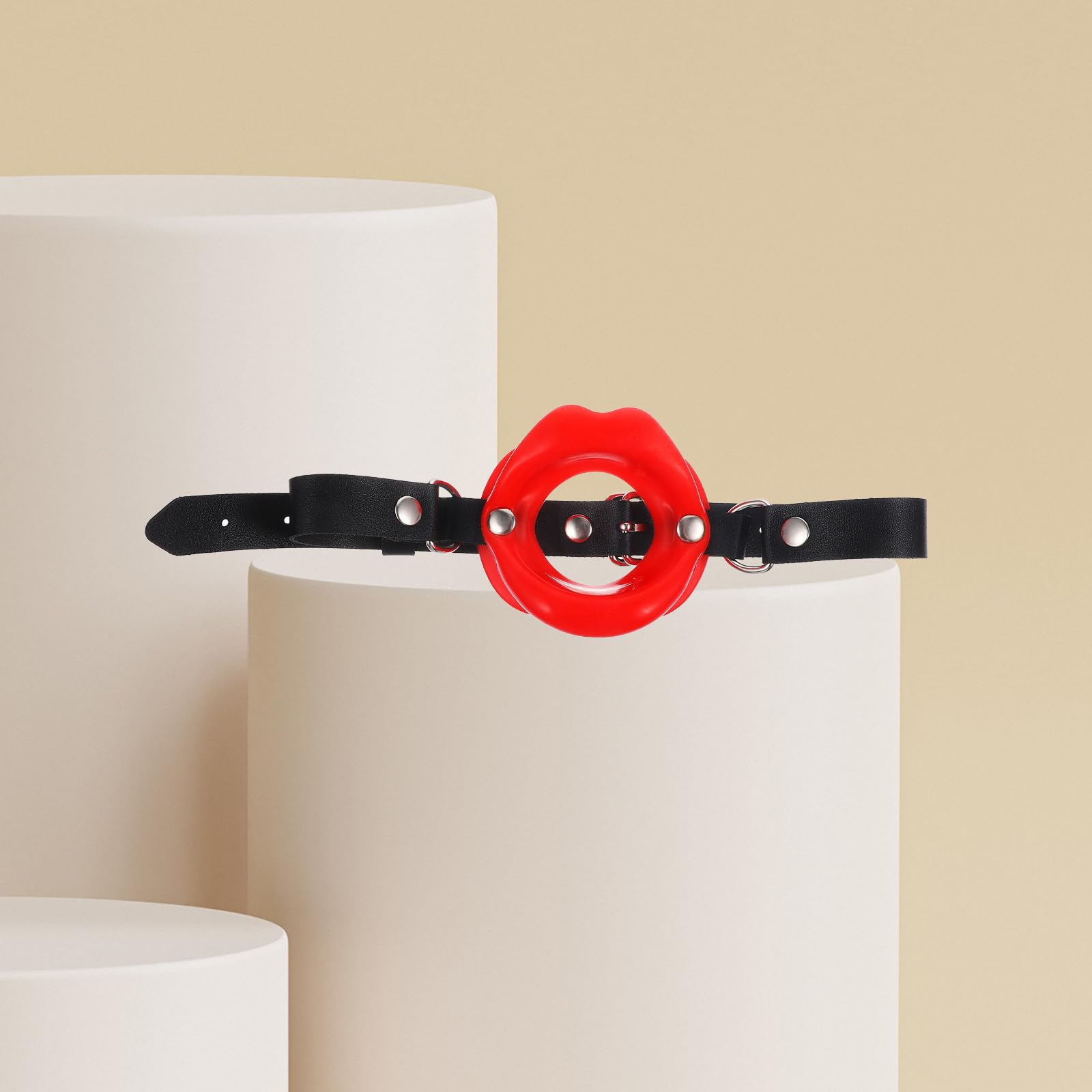 Red Lips Open Mouth Gag - BDSM Bondage Restraint Fetish Toy for Oral Sex & Blowjob | Erotic Adult Sex Toy for Women & Couples Play (Perfect for Roleplay, Fetish Parties & Spicing Up Bedroom Fun)