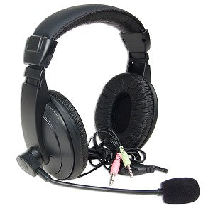 LM750 Stereo Headset with Built-in Microphone & Volume Control - Black | Perfect for Gaming, Online Meetings & Music Listening