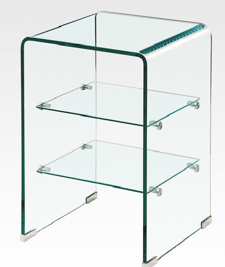 EMF M009 Modern All-Glass Side Table - Tempered Glass End Table for Living Room, Bedroom & Office - Stylish & Durable Accent Table for Home Decor