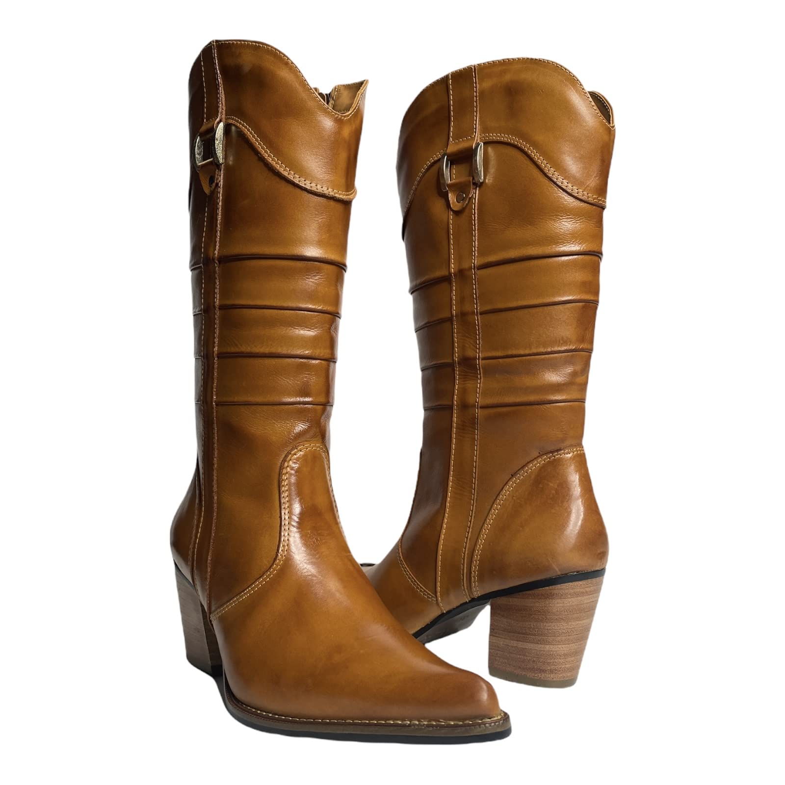 QUEEN USA TEXAS Women's Cowboy Boots - Genuine Leather Western Cowgirl Boots with Pointed Toe for Women | Perfect for Country Dancing, Rodeo Events & Western Fashion