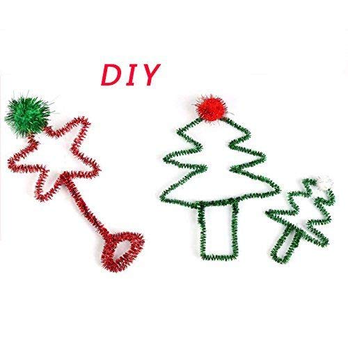 100pcs Pipe Cleaners Chenille Stems for DIY Crafts - 6mmx30cm Christmas Decorations, Glitter Green - Perfect for Holiday Ornaments, Classroom Projects & Kids' Art Supplies