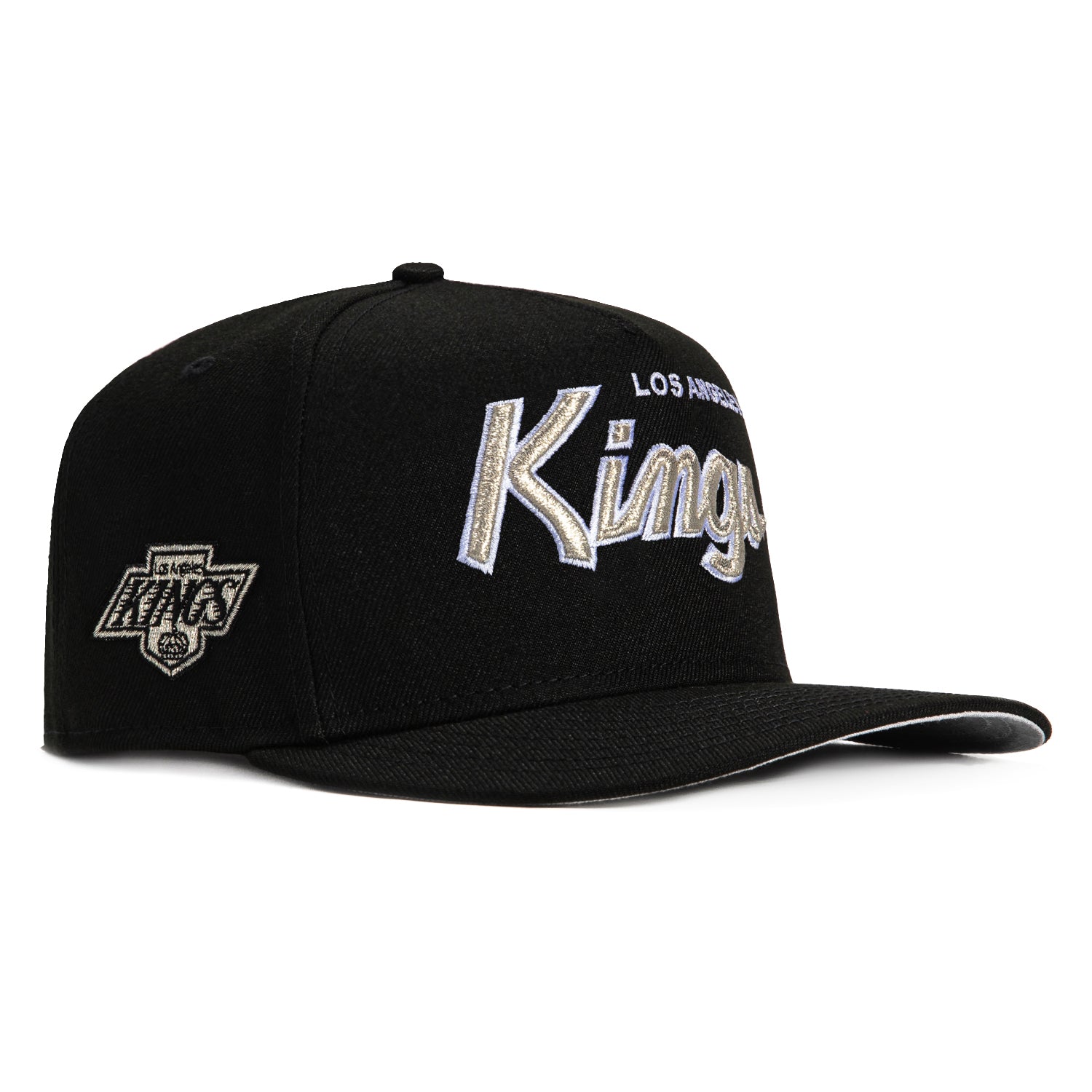 New Era 9Fifty A-Frame Los Angeles Kings Logo Patch Snapback Script Hat - Black | Official NHL Hockey Cap for Men & Women | Perfect for Games, Fan Gear & Streetwear Fashion