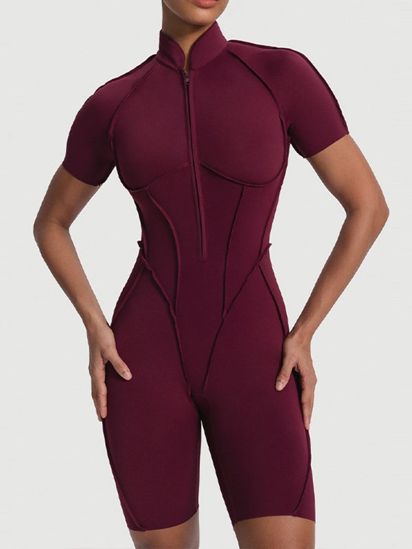 ZASUWA Women's Sexy Backless Zipper Scrunch Bum Romper Jumpsuit - Perfect for Night Out, Club Wear & Summer Party Outfits