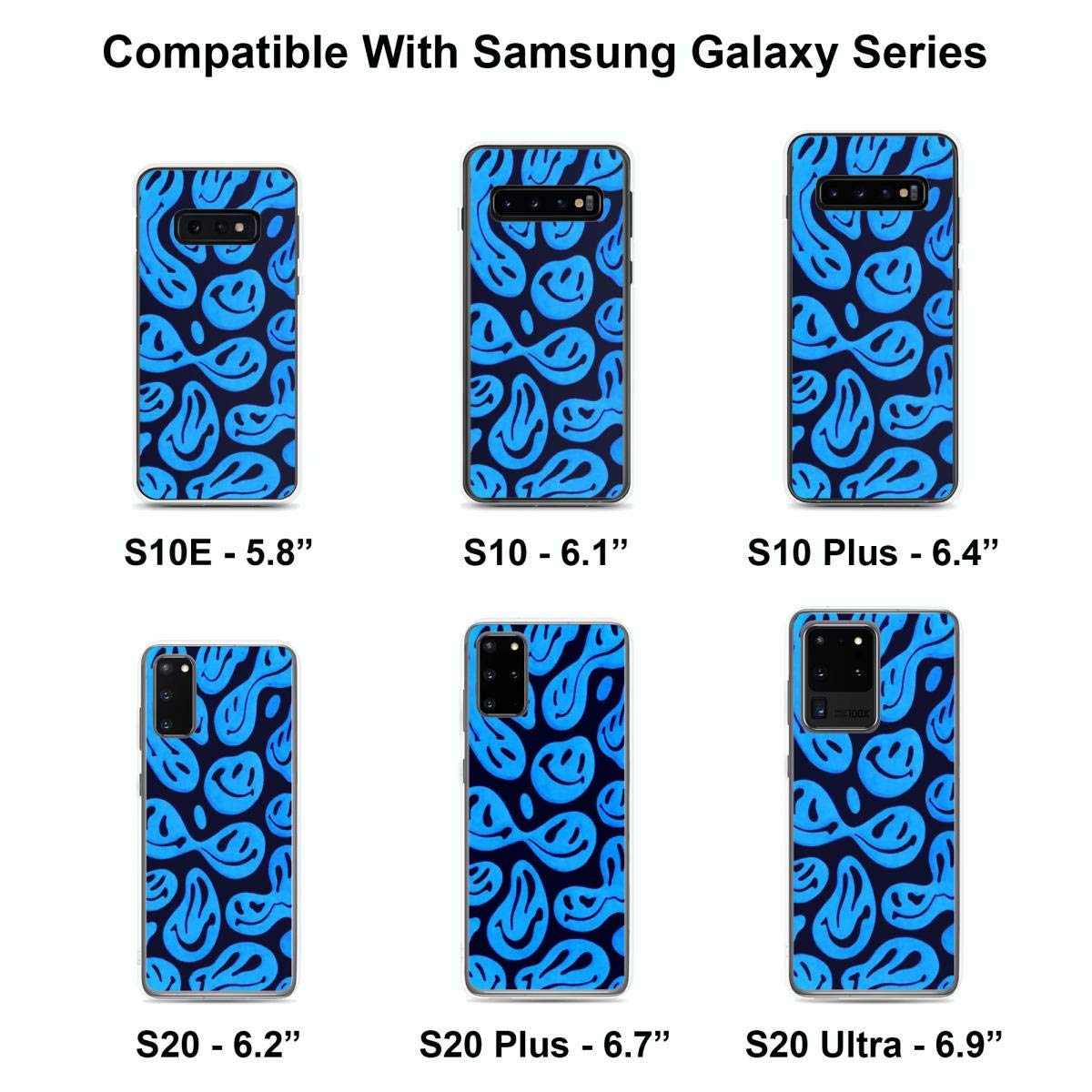 Blue Smile Face Pattern Shockproof Phone Case for iPhone 15 14 13 12 11 X Xs Xr 8 7 6 6s Plus Pro Max - Cute Protective Cover for Everyday Use, Work & Travel
