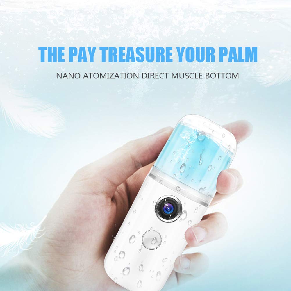 Portable USB Nano Facial Mister - 30ml Mini Face Mist Sprayer for Hydration & Moisturizing | Perfect for Travel, Office & Daily Skincare Routine