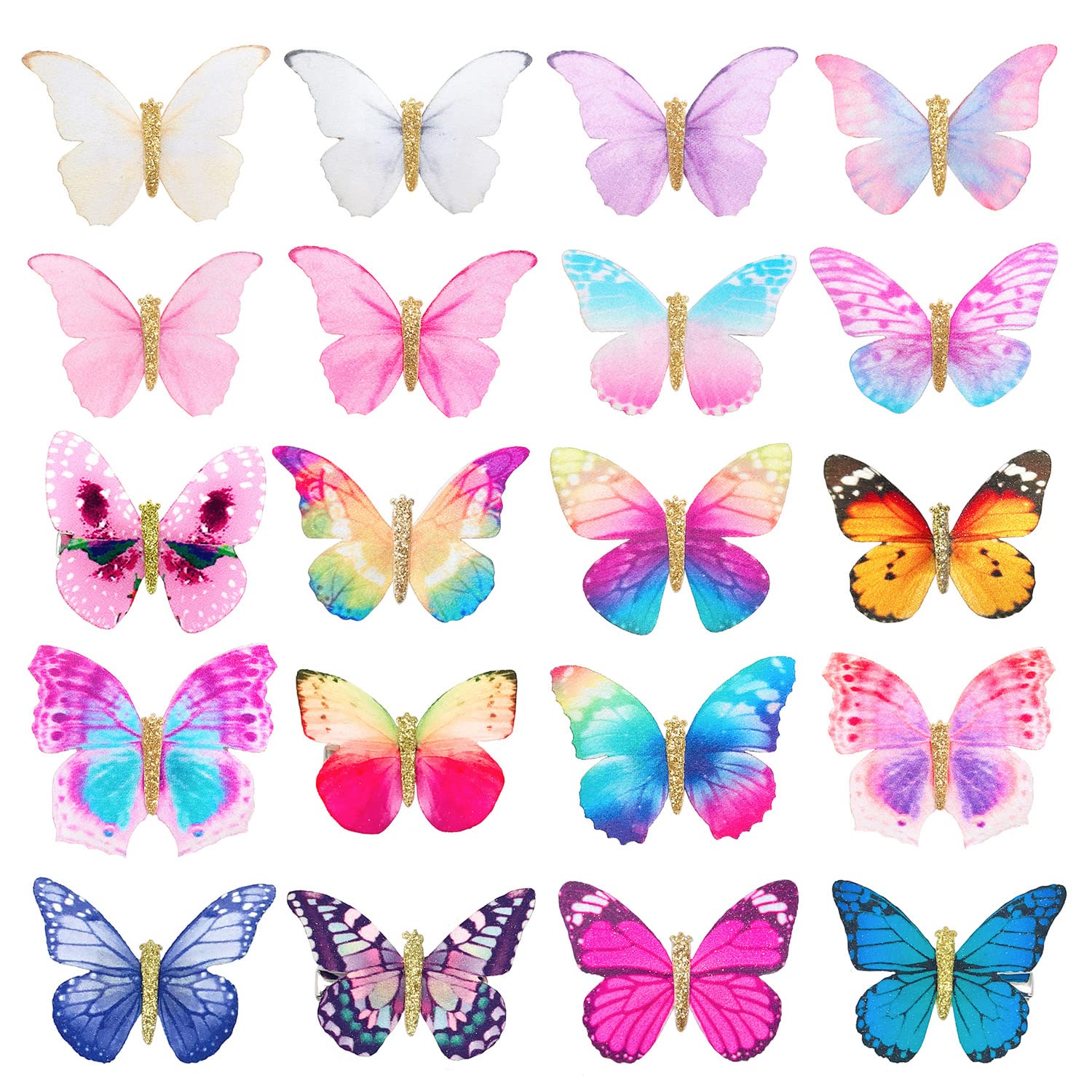 20pcs Cute Butterfly Hair Clips for Baby Girls - Soft Toddler Hair Barrettes for Infants & Kids - Perfect for Parties, School, Photos & Daily Styling