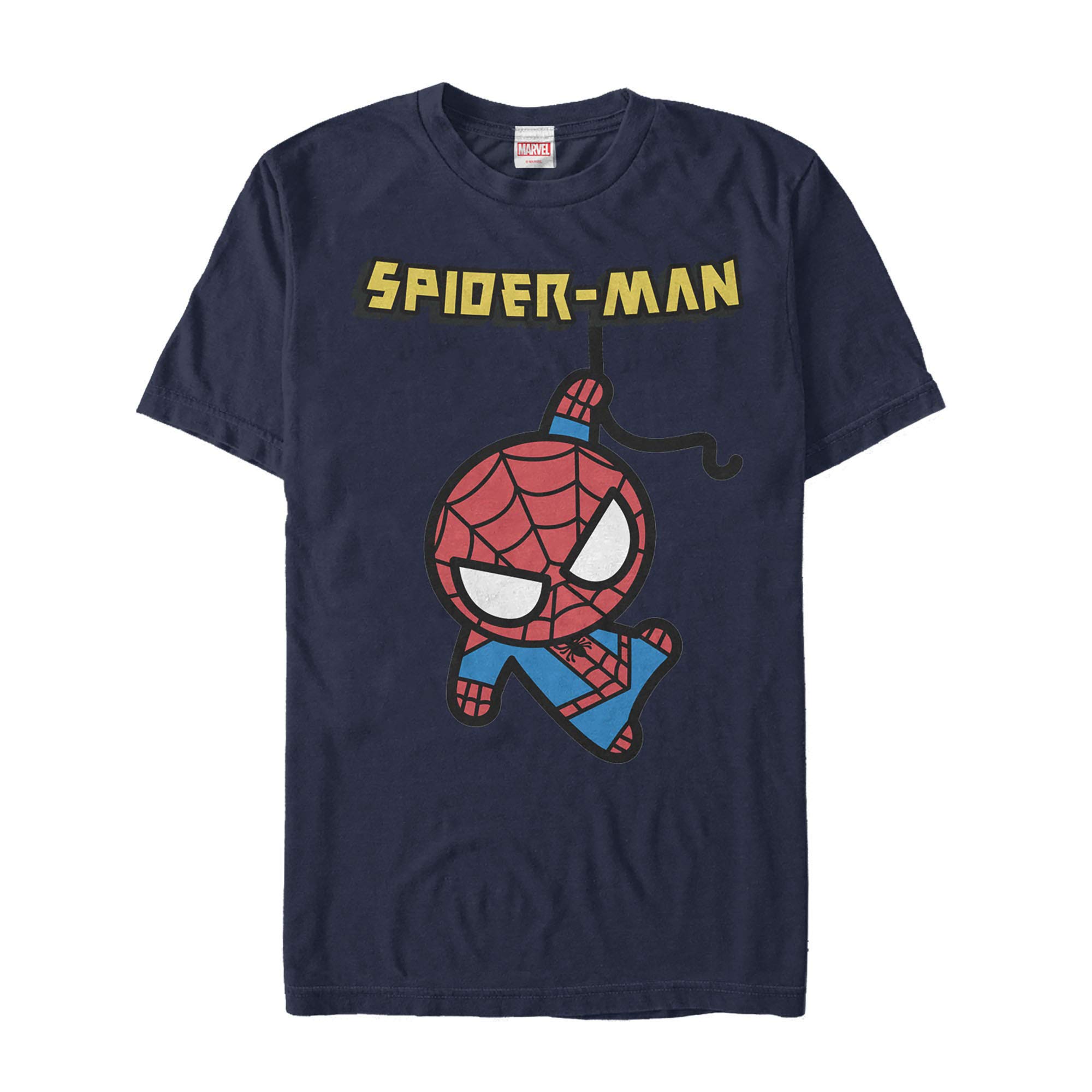 Marvel Men's Spider-Man Cartoon Kawaii Graphic T-Shirt - Superhero Casual Tee for Fans, Cosplay & Everyday Wear