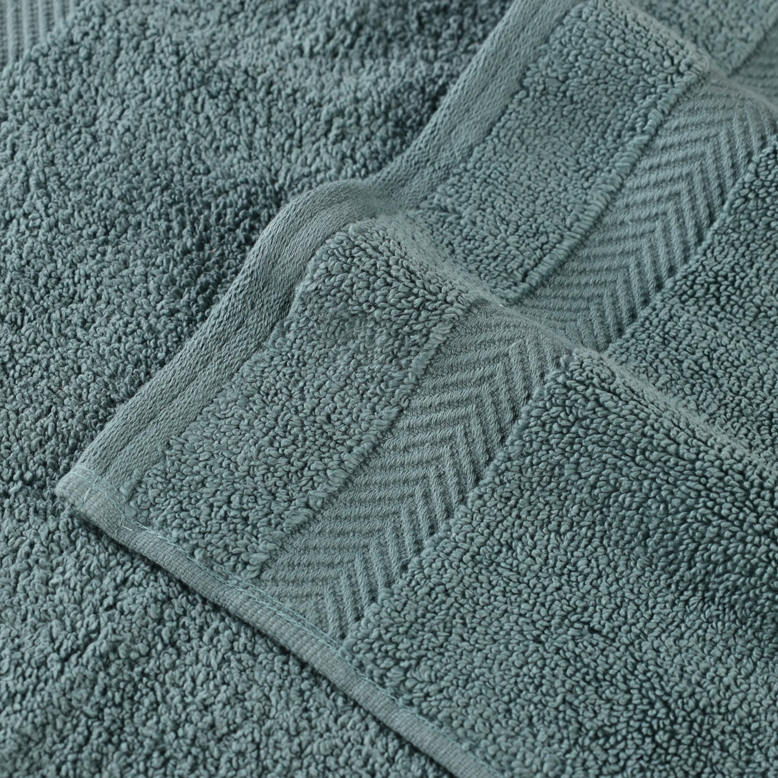 Premium 100% Cotton Bath Towel Set - 6 Piece Ultra Soft & Absorbent Luxury Towels (2 Washcloths, 2 Hand Towels, 2 Bath Towels) for Spa, Bathroom & Hotel Use - Jade Color